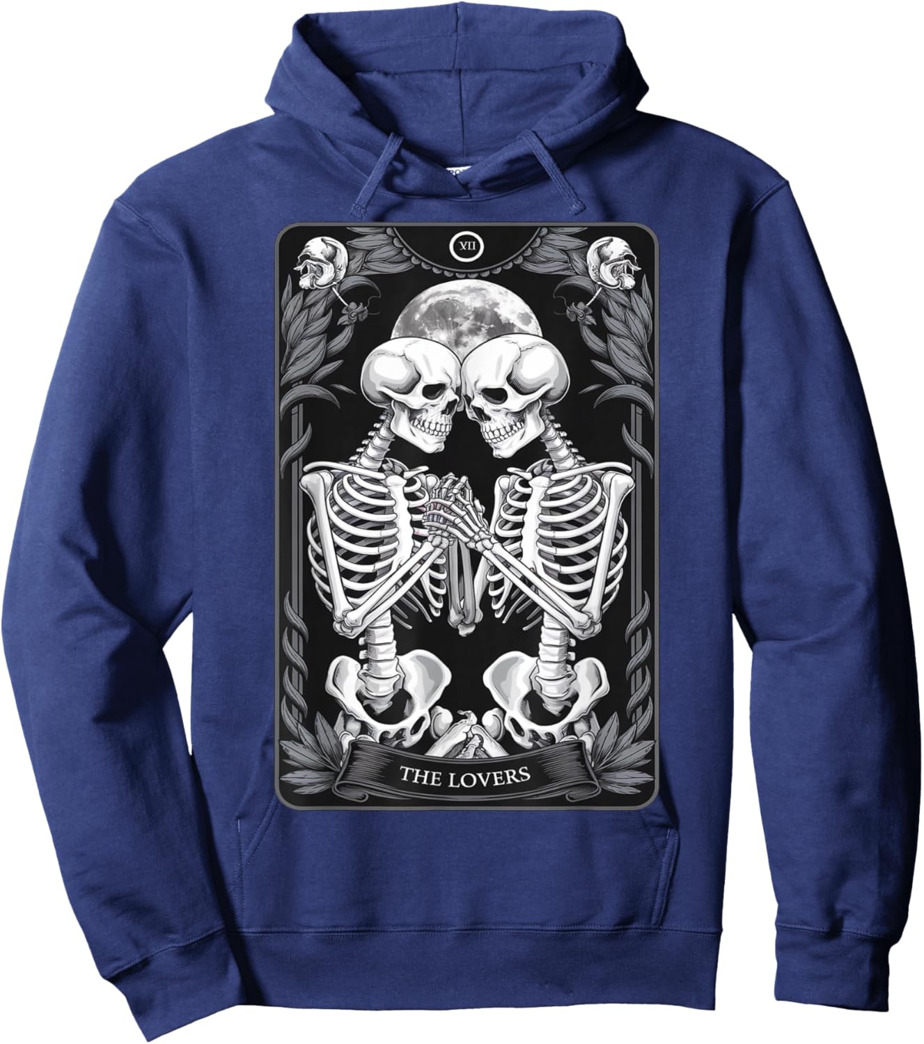 The Lovers Vintage Tarot Card Hoodie - Hoodie | Navy