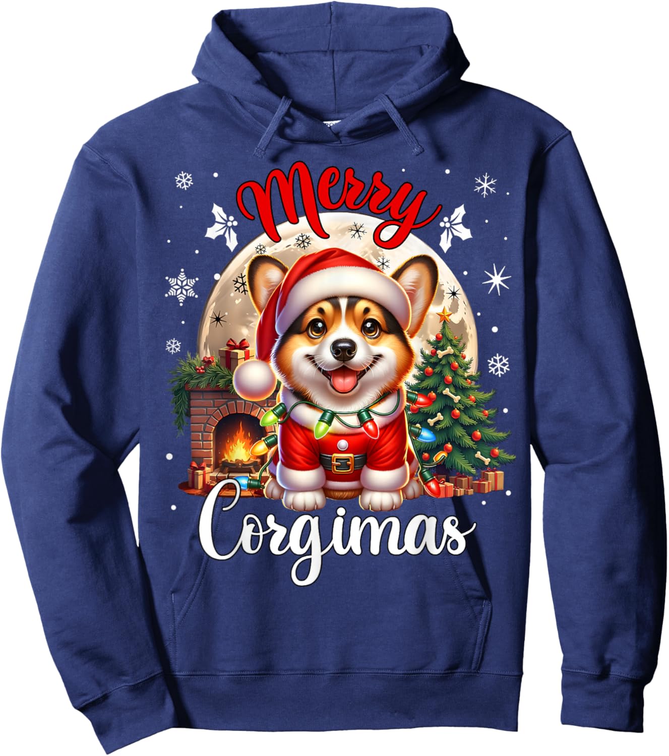 Christmas Costume Corgi Xmas Merry Corgimas Corgi Hoodie - Hoodie | Navy