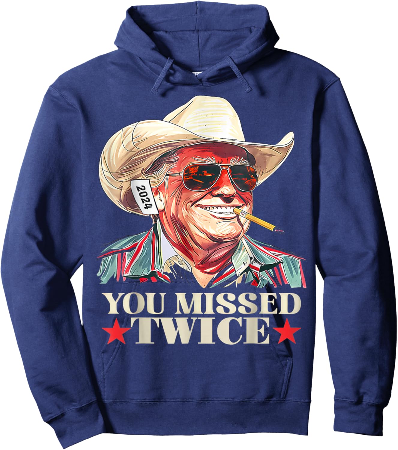 Trump Assassination Attempt Trump 2024 You Missed Twice Hoodie - Hoodie | Navy