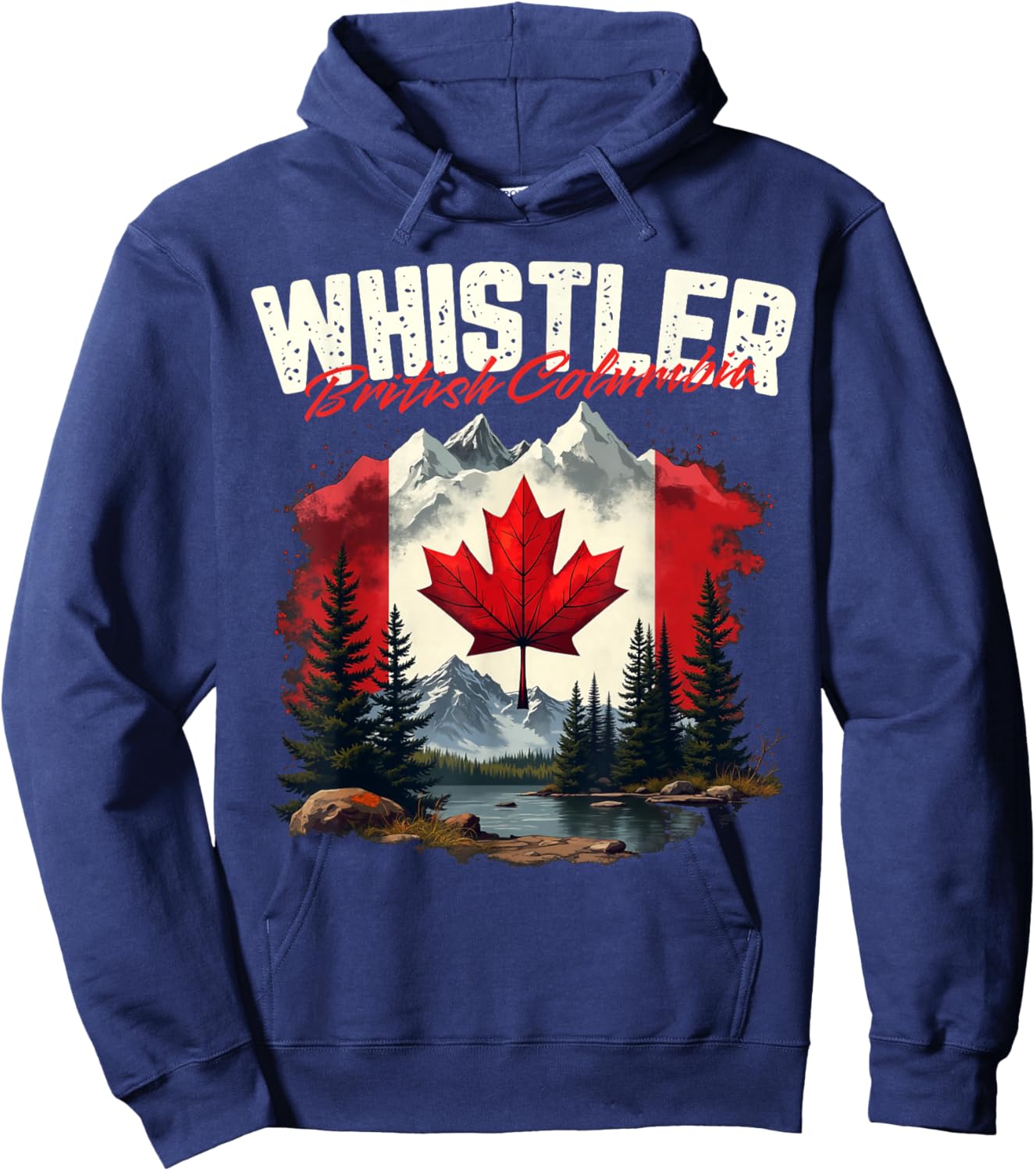Whistler British Columbia Canada Vacation Travel Souvenir Hoodie - Hoodie | Navy
