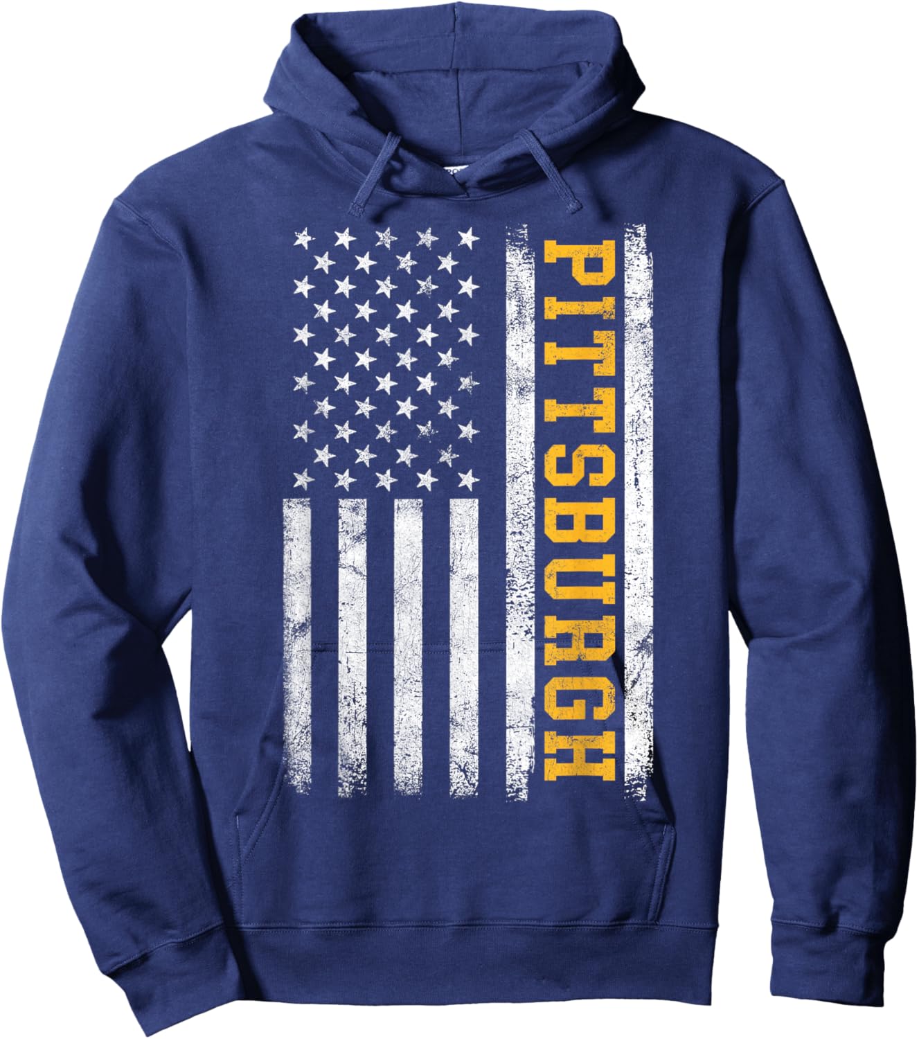Pittsburgh Vintage Man Woman Kids US Flag Retro Hoodie - Hoodie | Navy