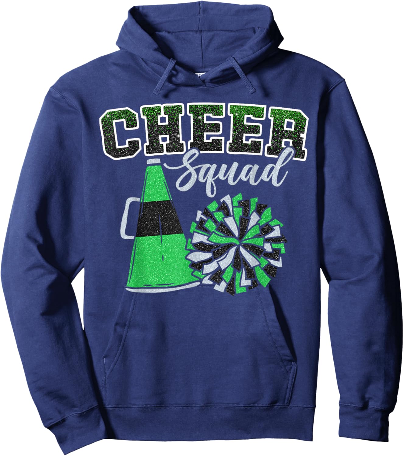 Cheer Squad Funny Cheerleader Cheerleading Green Women Girl Hoodie - Hoodie | Navy