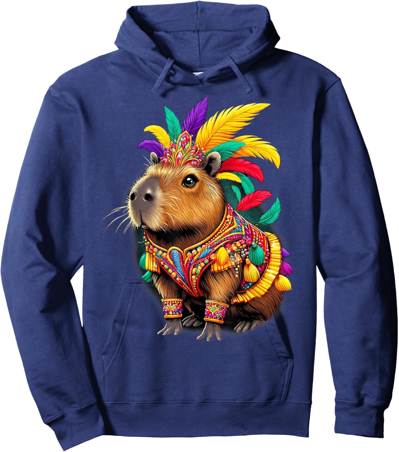 Funny Capybara Carnival Dress Brazil Heritage Latina Hoodie - Hoodie | Navy
