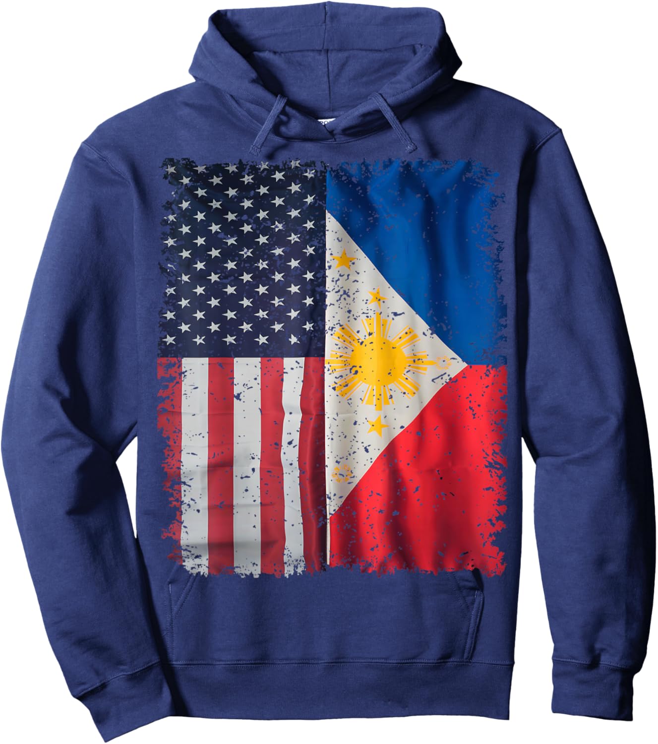 Philippines Usa Flag America Filipino Roots American Grown Hoodie - Hoodie | Navy