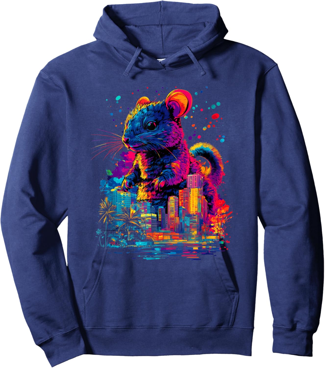 Colorful Chinchilla, Funny Chinchilla, Chinzilla Hoodie - Hoodie | Navy