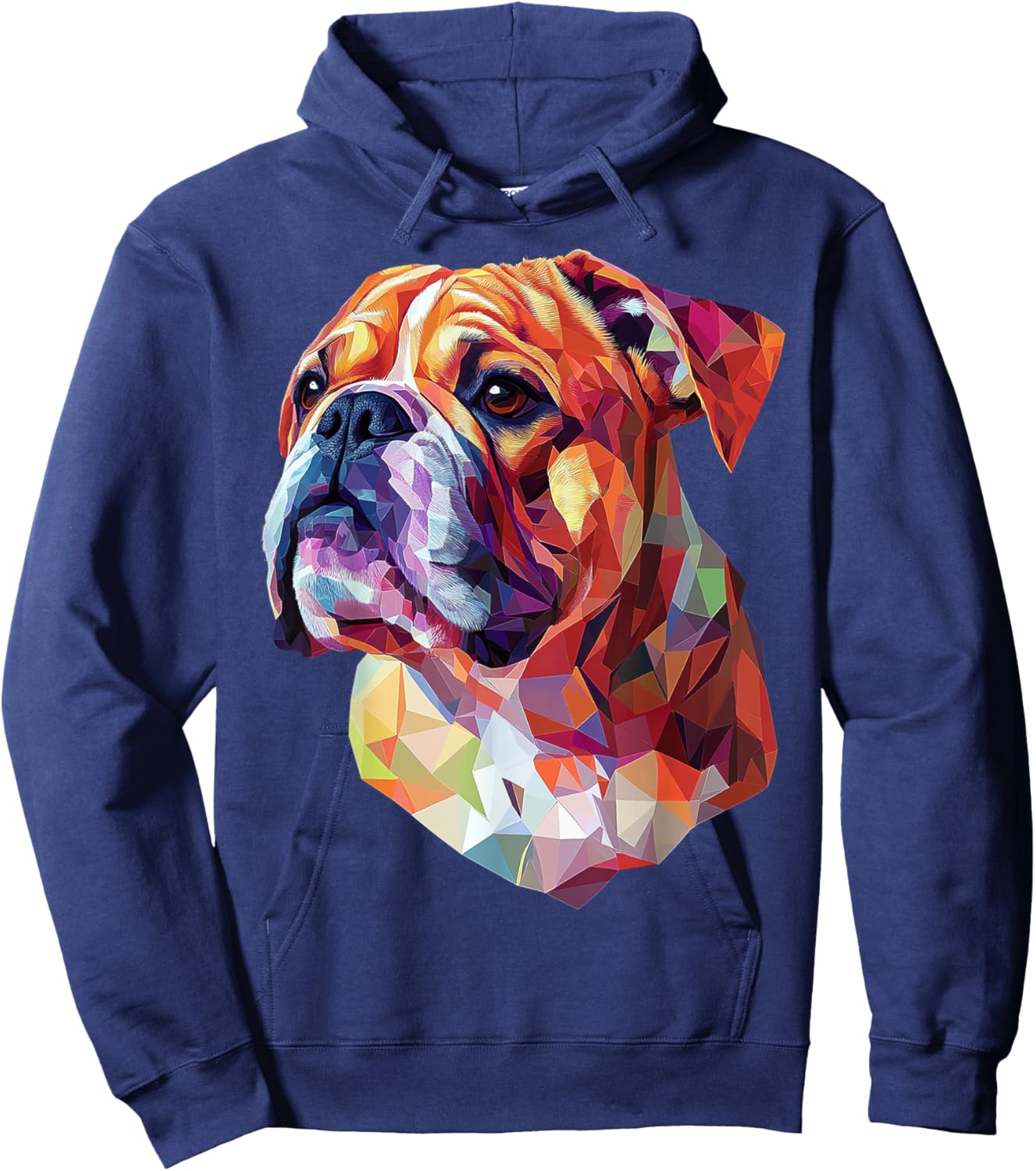 Bulldog Dog Graphic Pet Artwork Bulldog Hoodie - Hoodie | Navy