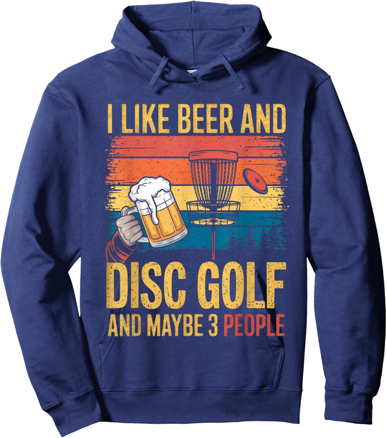 Funny Disc Golf Design Women Disc Golf Player Beer Hoodie - Hoodie | Navy
