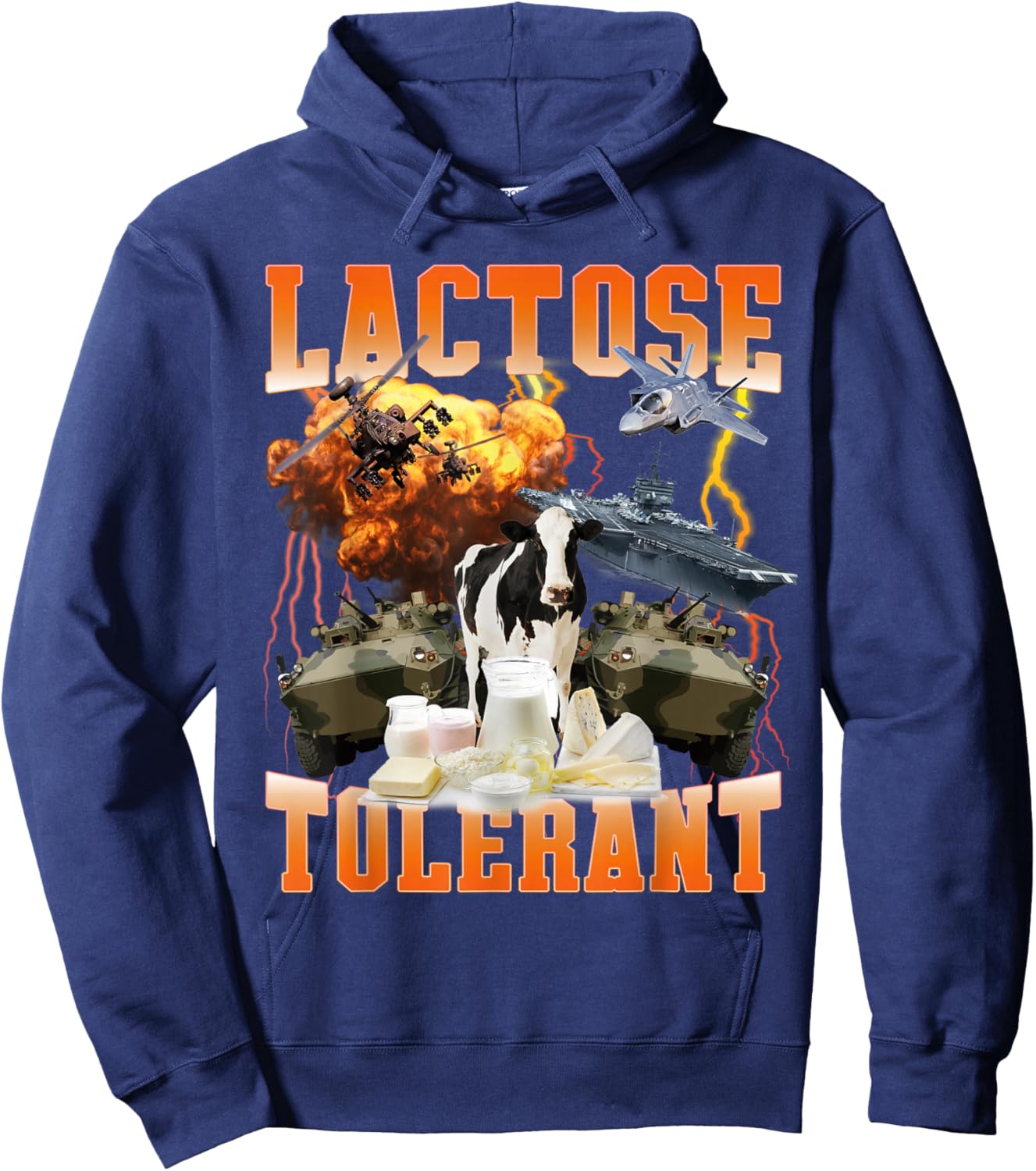 Funny Lactose Tolerant Meme Sarcastic For Lactose Intolerant Hoodie - Hoodie | Navy