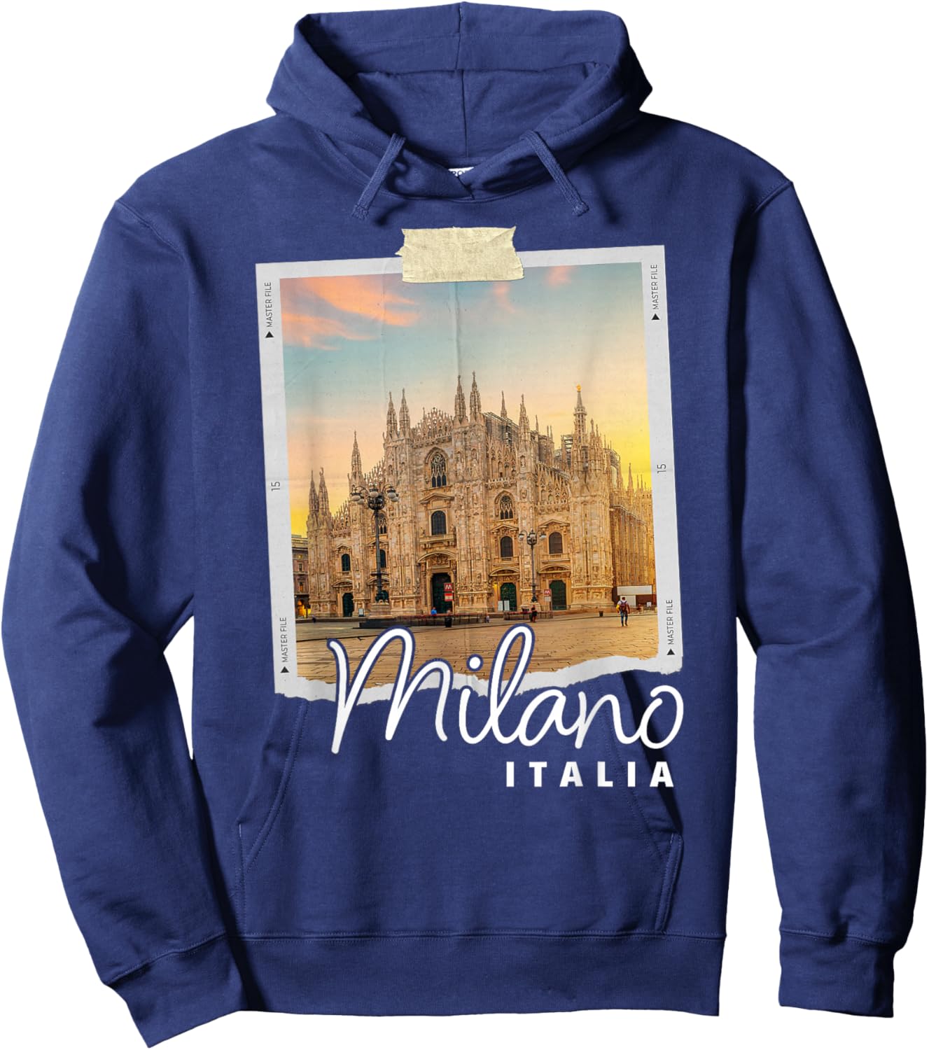 Milan Cathedral Italy Souvenir Duomo di Milano Italian Hoodie - Hoodie | Navy