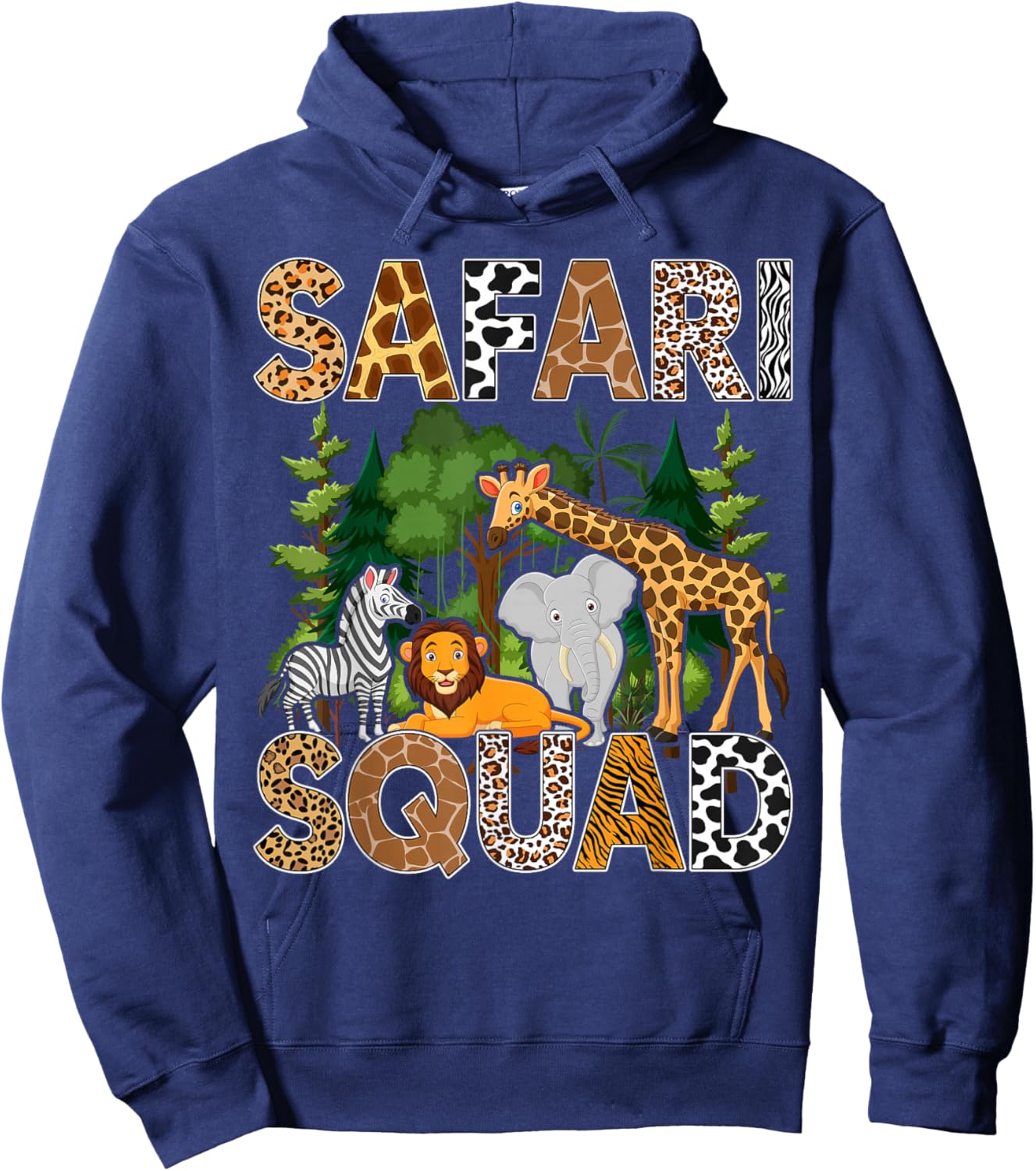 Safari Art Women Zoologist African Print Zoo Safari Hoodie - Hoodie | Navy