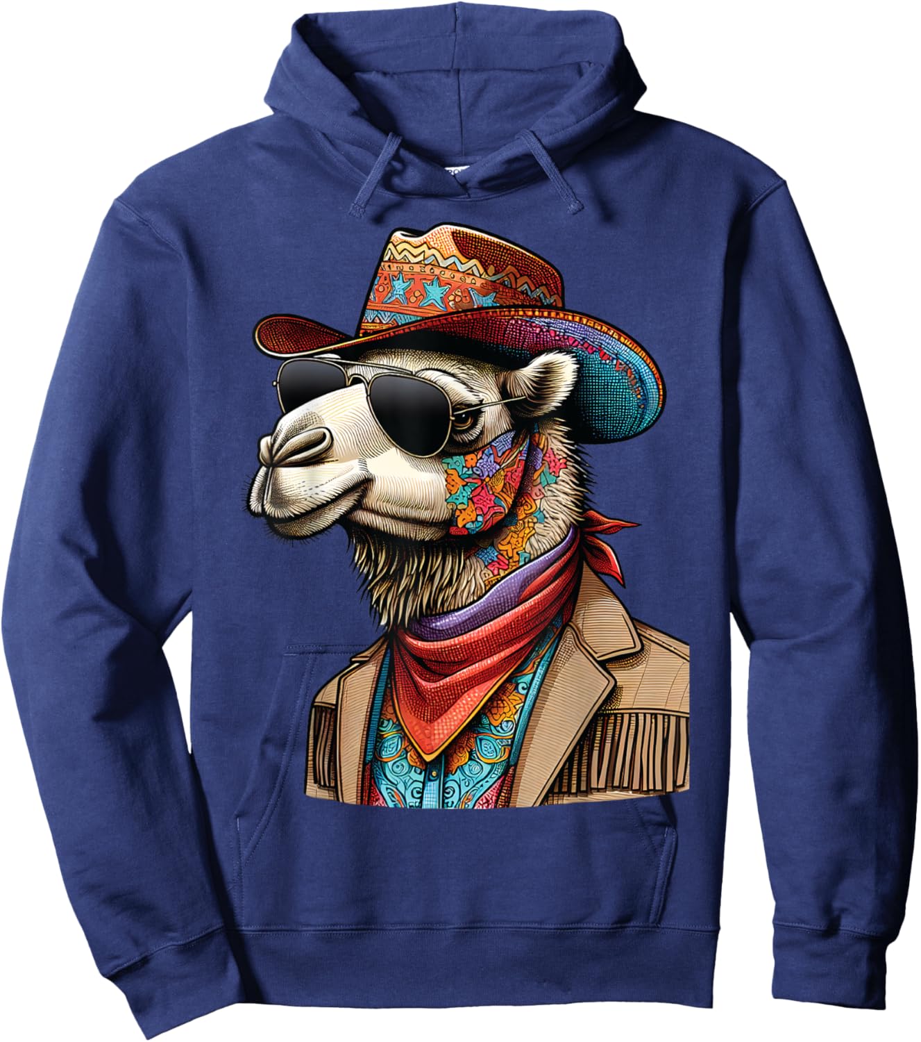 Cowboy Camel Funny Wild West Sheriff Camels Hoodie - Hoodie | Navy