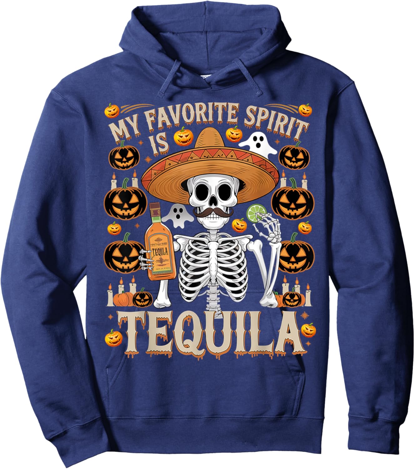 Ghost Tequila, My Favorite Spirit Is Tequila Ghost Hoodie - Hoodie | Navy