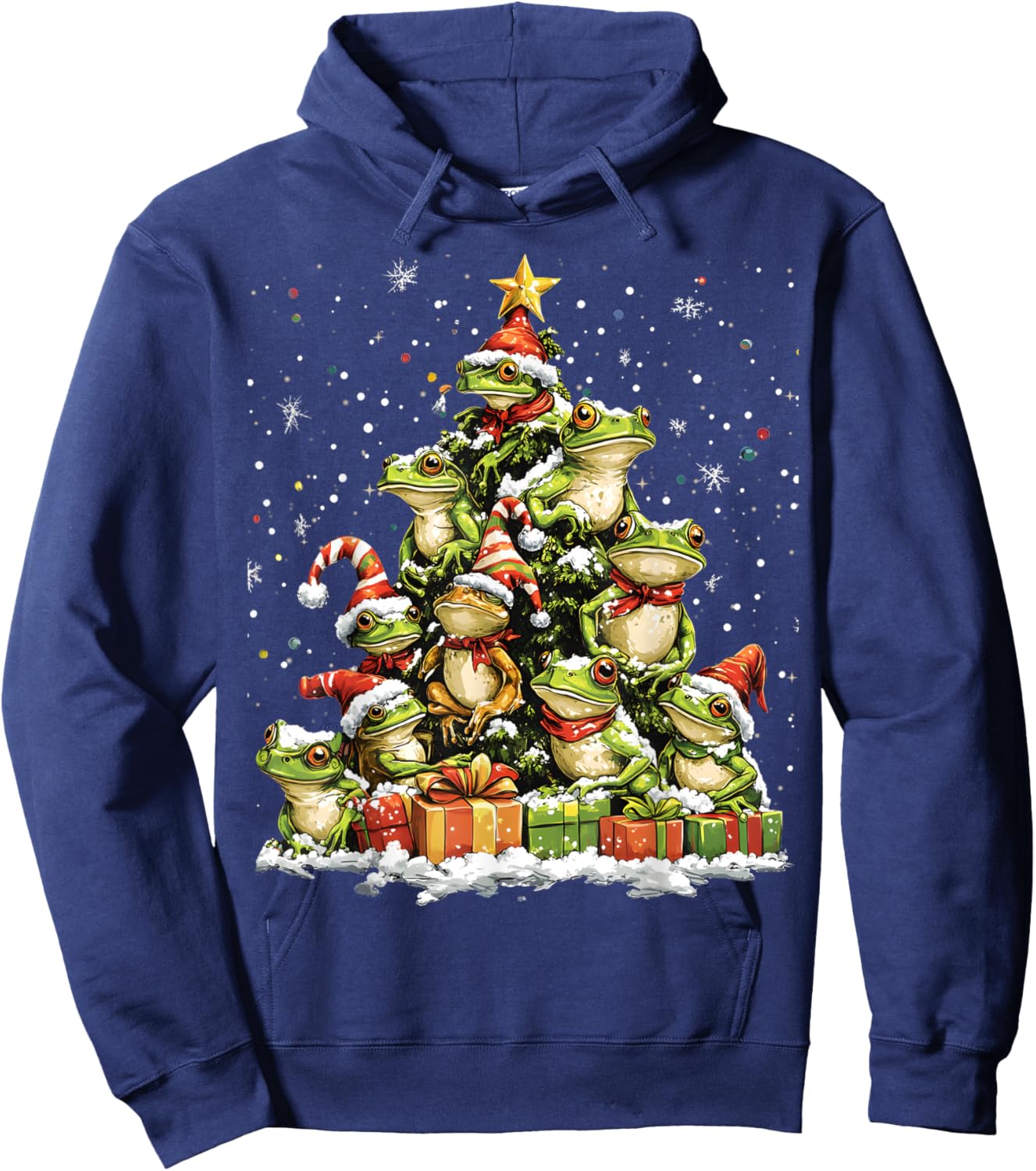 Frog Christmas Tree Ornament Decor Xmas Hoodie - Hoodie | Navy