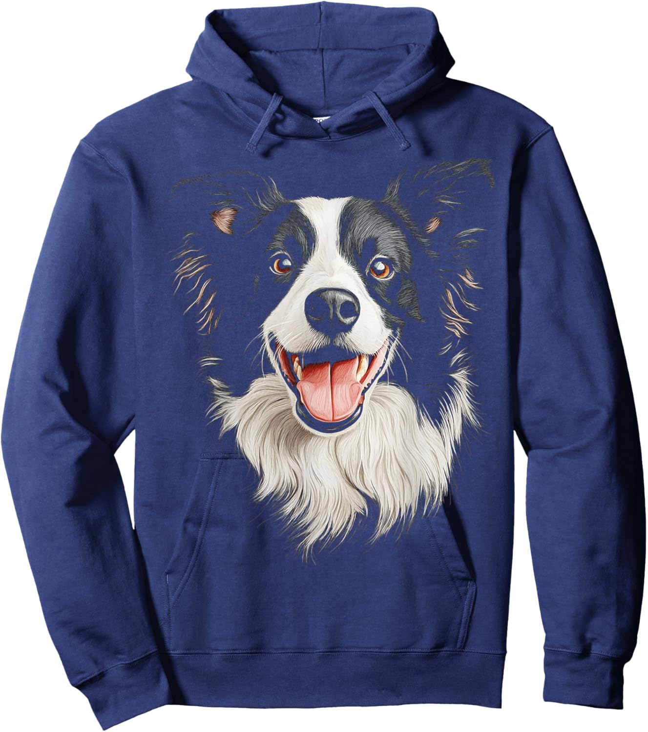 Border Collie Dog Motif Pet Artwork Border Collie Men Women Kids Hoodie - Hoodie | Navy