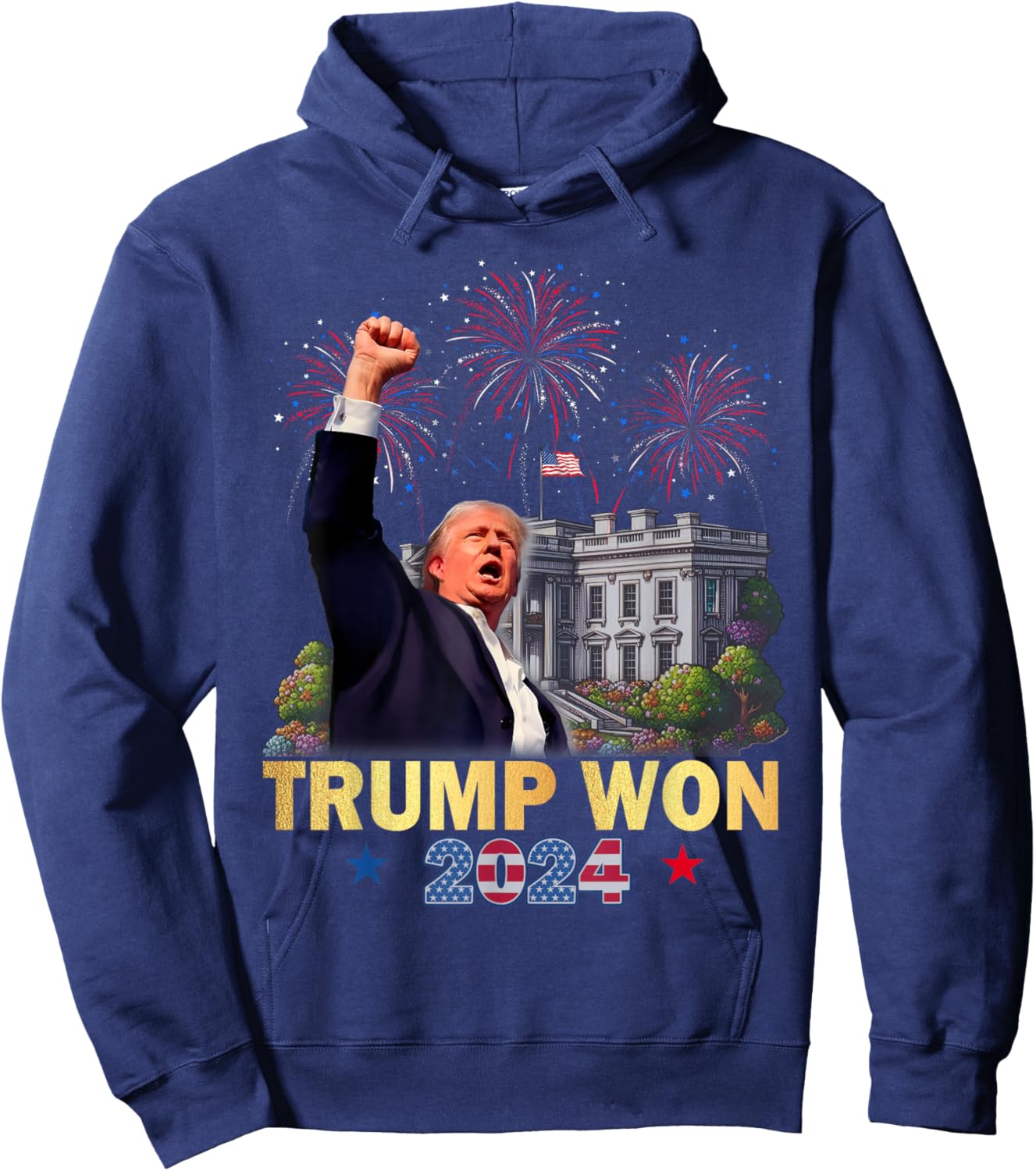 Trump Won 2024 President 47th of White House Donald Trump Hoodie - Hoodie | Navy