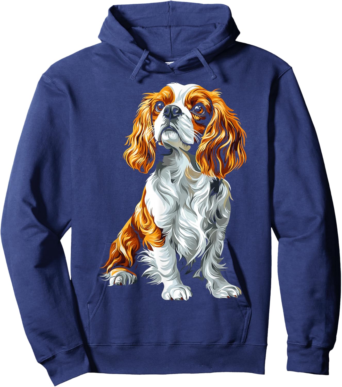 Cavalier King Charles Spaniel Dog Graphic Pet Artwork Men Women Kids Hoodie - Hoodie | Navy