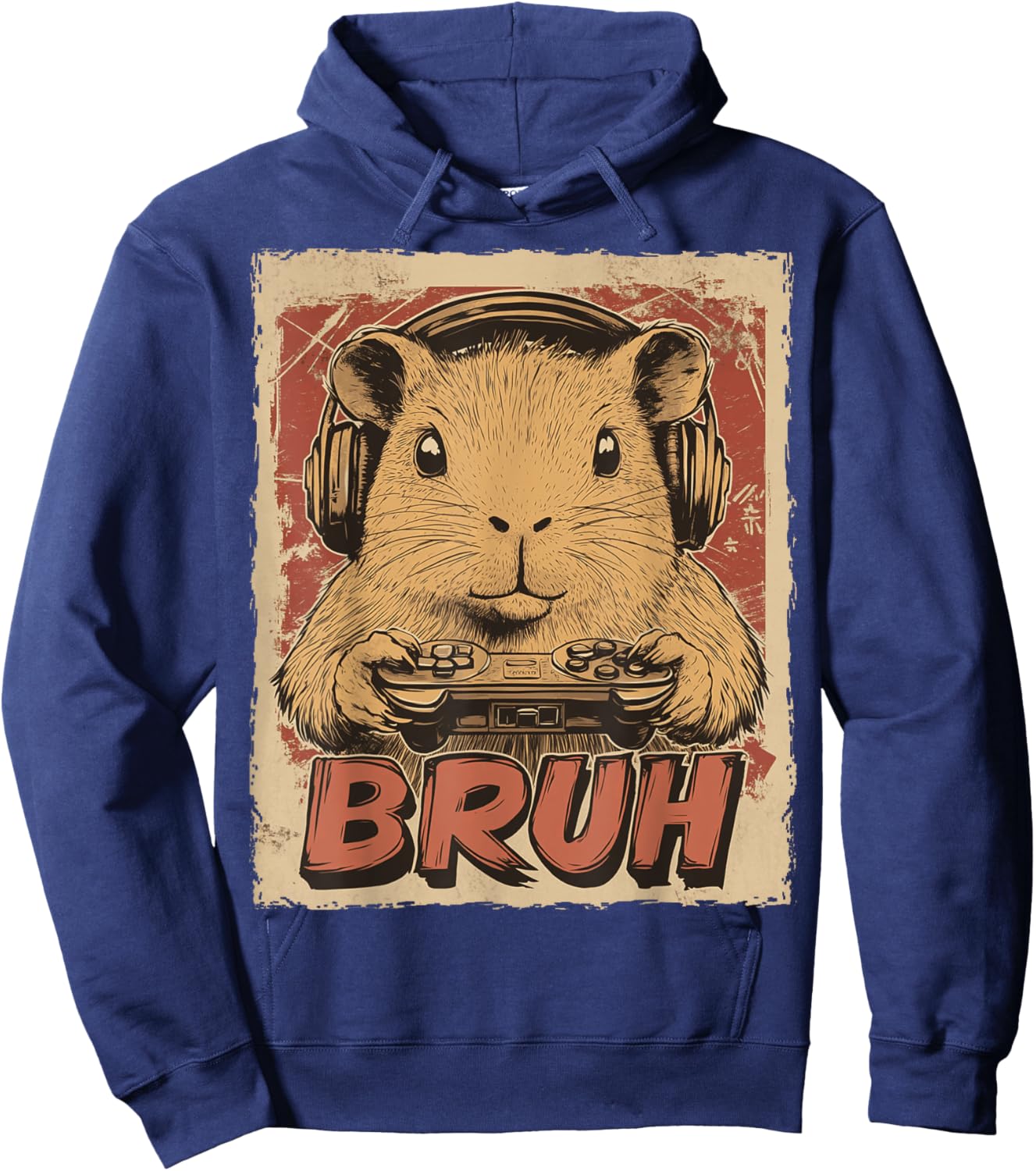 Funny Capybara Bruh Video Games Japanese Anime Manga Kawaii Hoodie - Hoodie | Navy