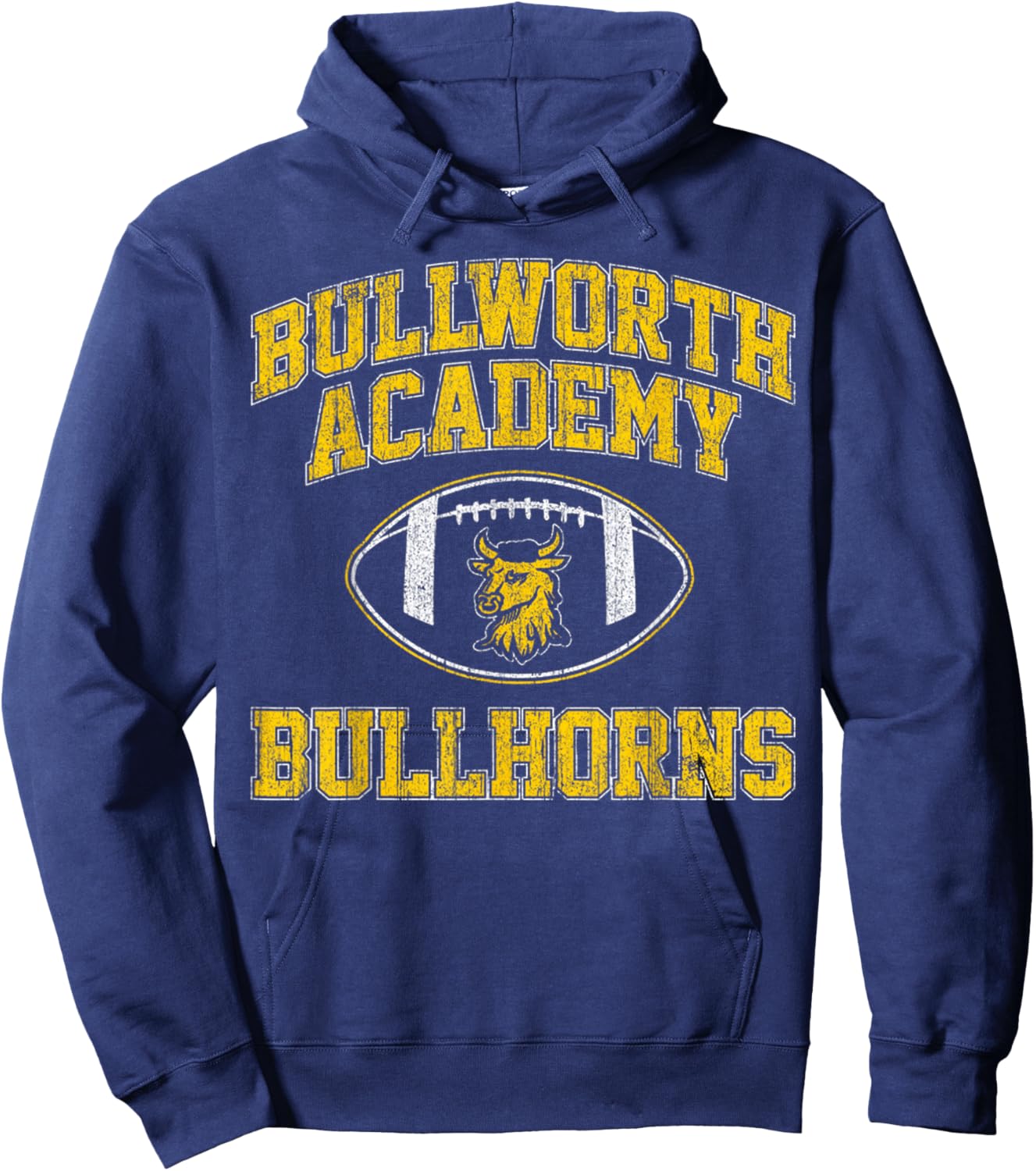 Vintage Bullworth Academy Bullhorns Football Hoodie - Hoodie | Navy