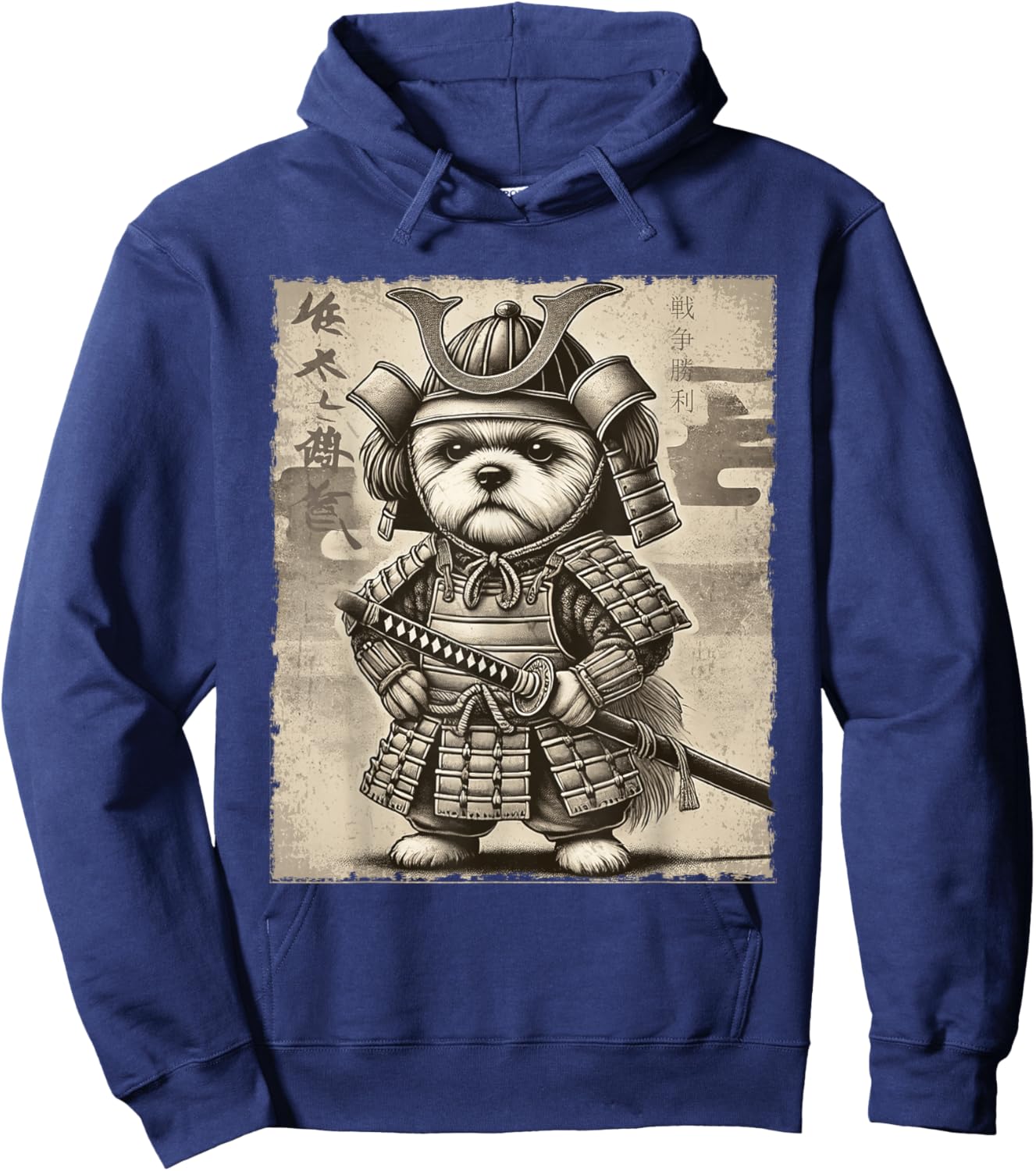 Shih Tzu Dog Samurai Funny Hoodie - Hoodie | Navy