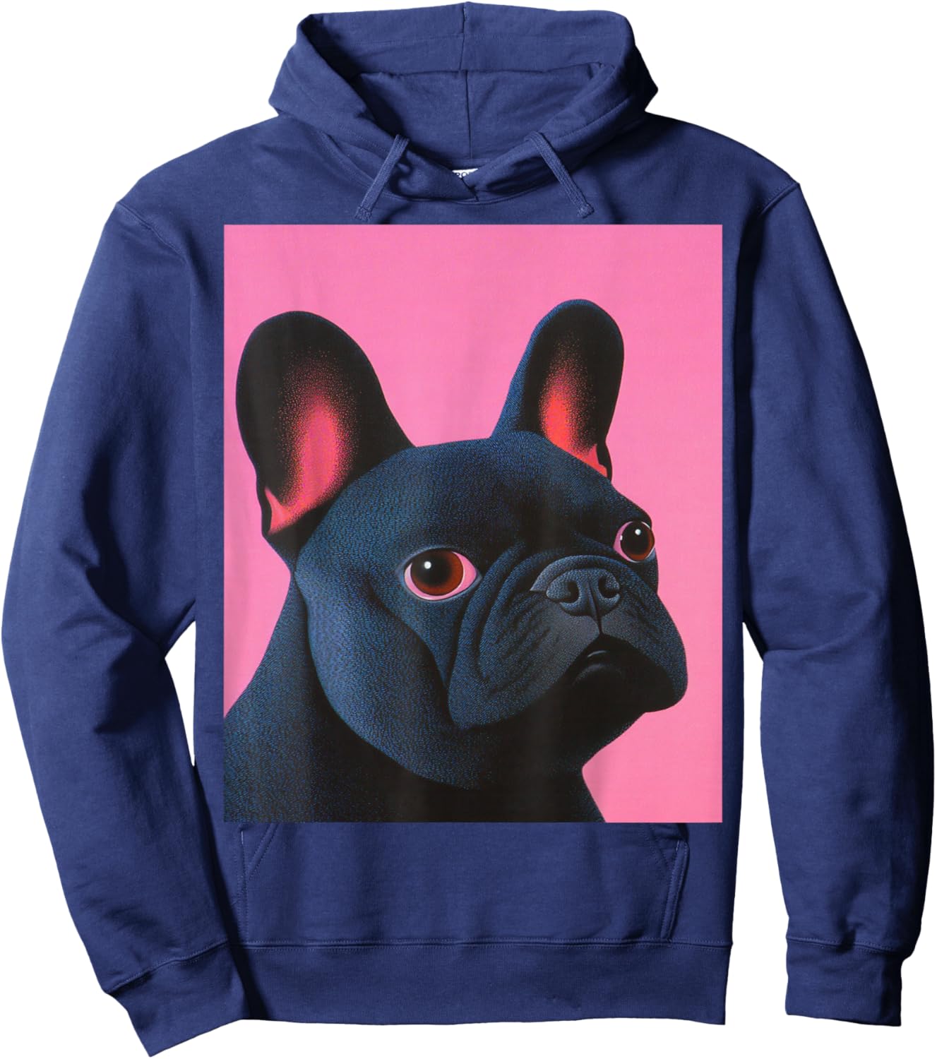 A Dog Black Frenchton French Bulldog Pink Art Frenchie Hoodie - Hoodie | Navy