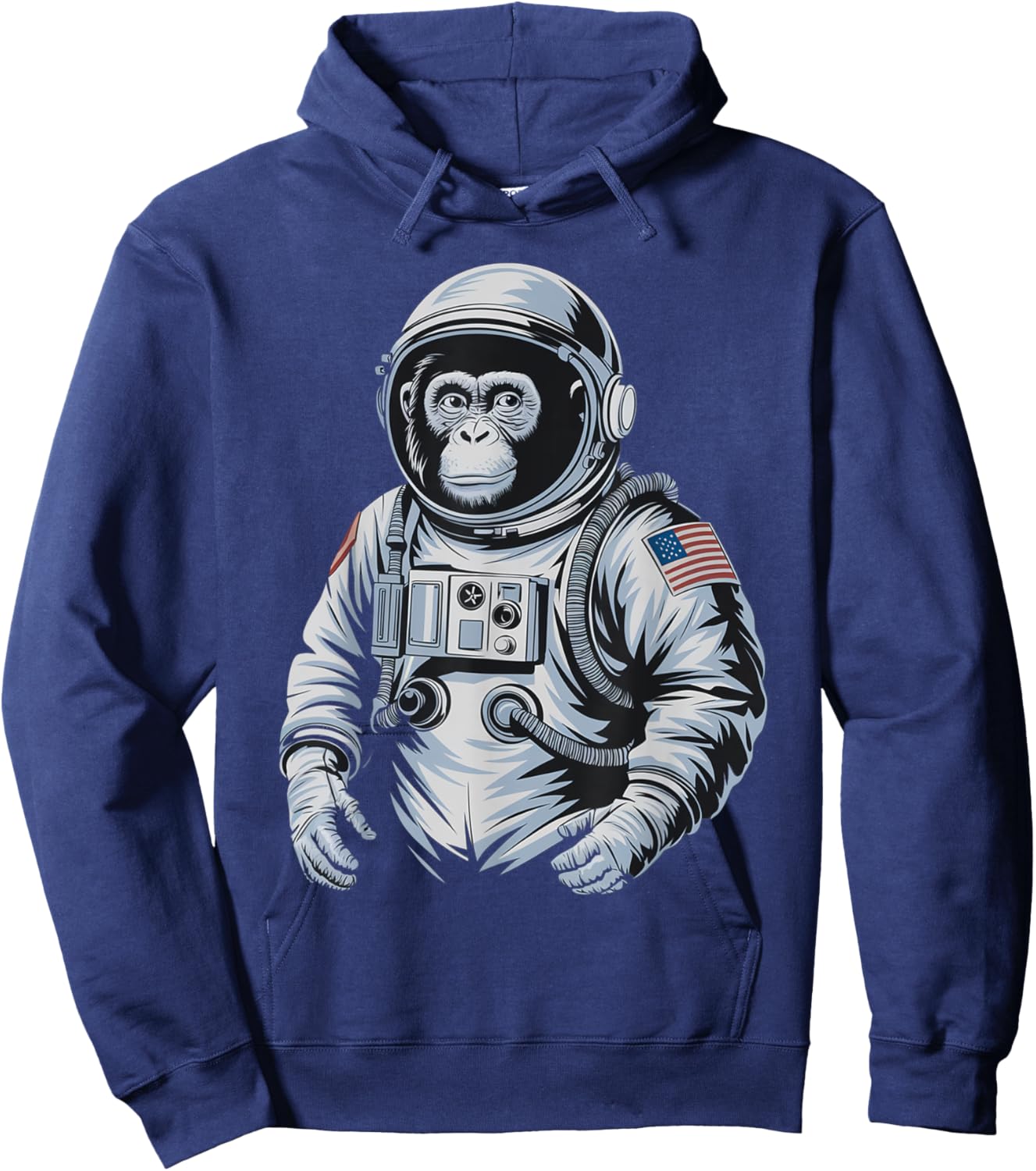 Vintage Space Astronaut Monkey Graphic Hoodie - Hoodie | Navy