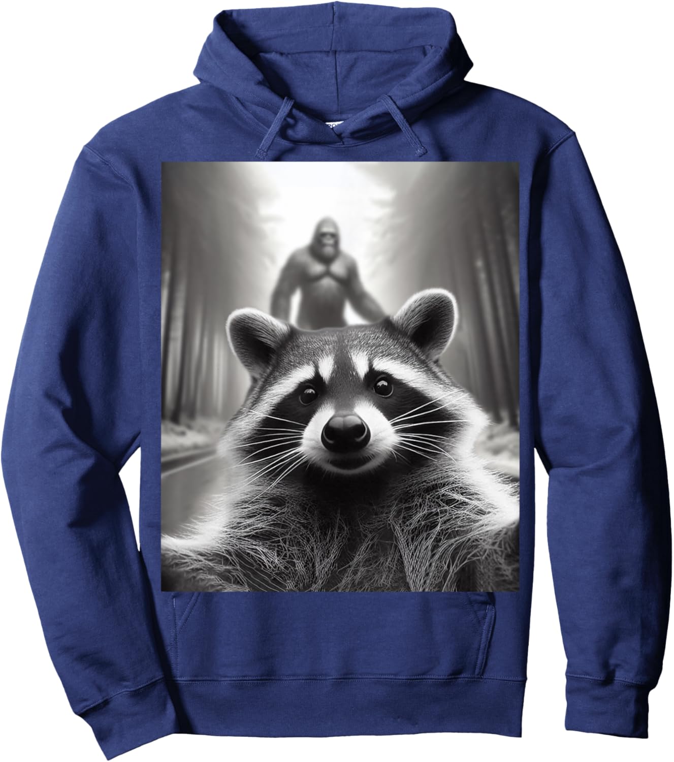 Funny Scared Raccoon Selfie Bigfoot Gift kid Hoodie - Hoodie | Navy
