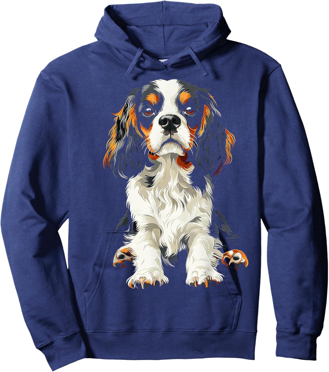 Cavalier King Charles Spaniel Dog Graphic Pet Artwork Women Kids Hoodie - Hoodie | Navy