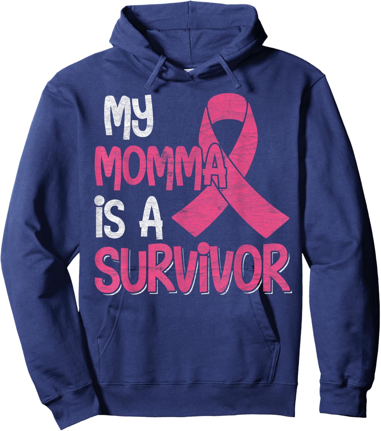 My Momma Is A Survivor - Breast Cancer Support Squad Hoodie - Hoodie | Navy