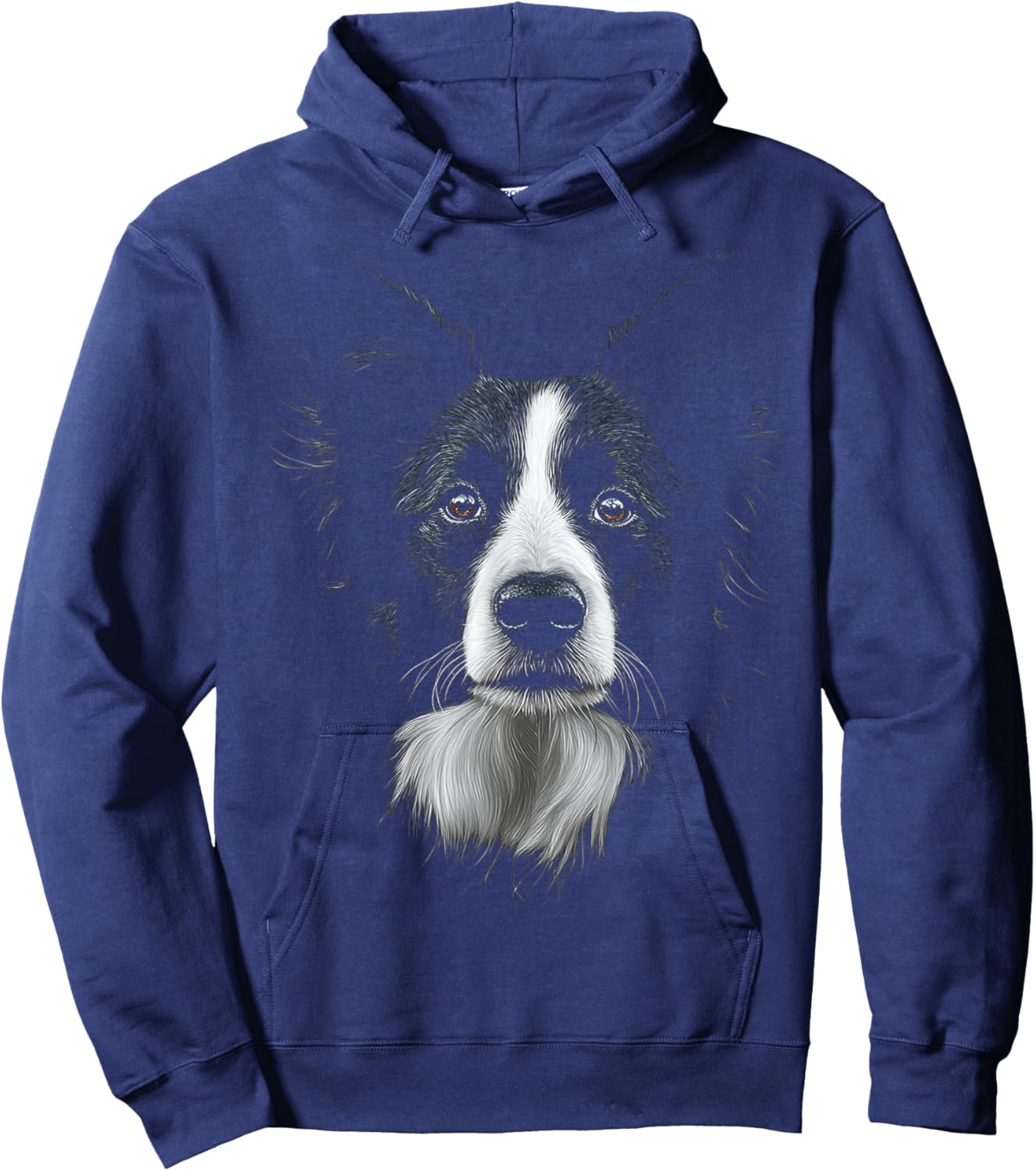 Border Collie Dog Motif Pet Illustration Border Collie Hoodie - Hoodie | Navy