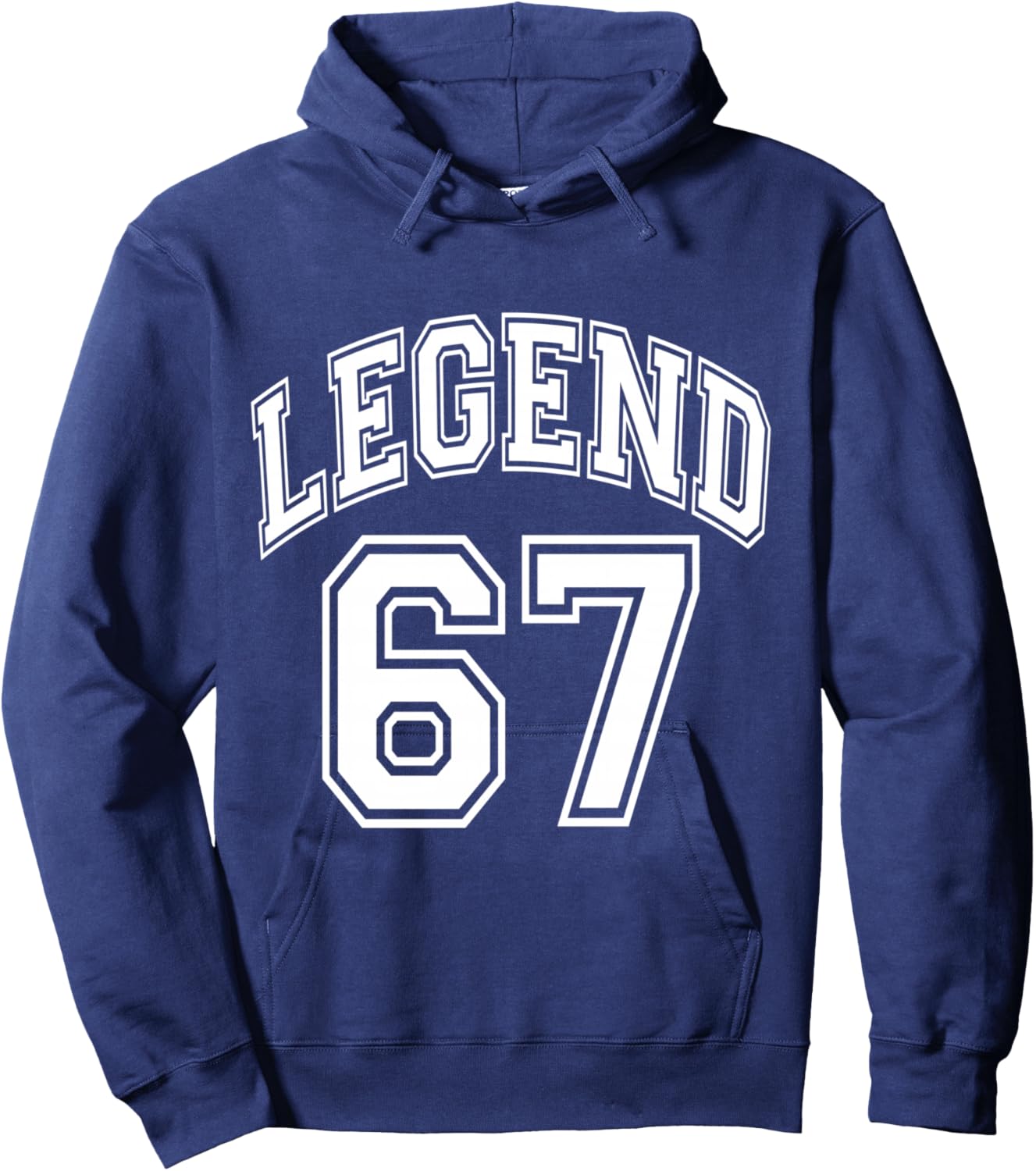 Legend 67 Number Varsity Team - 67th Birthday & 67 Years Old Hoodie - Hoodie | Navy