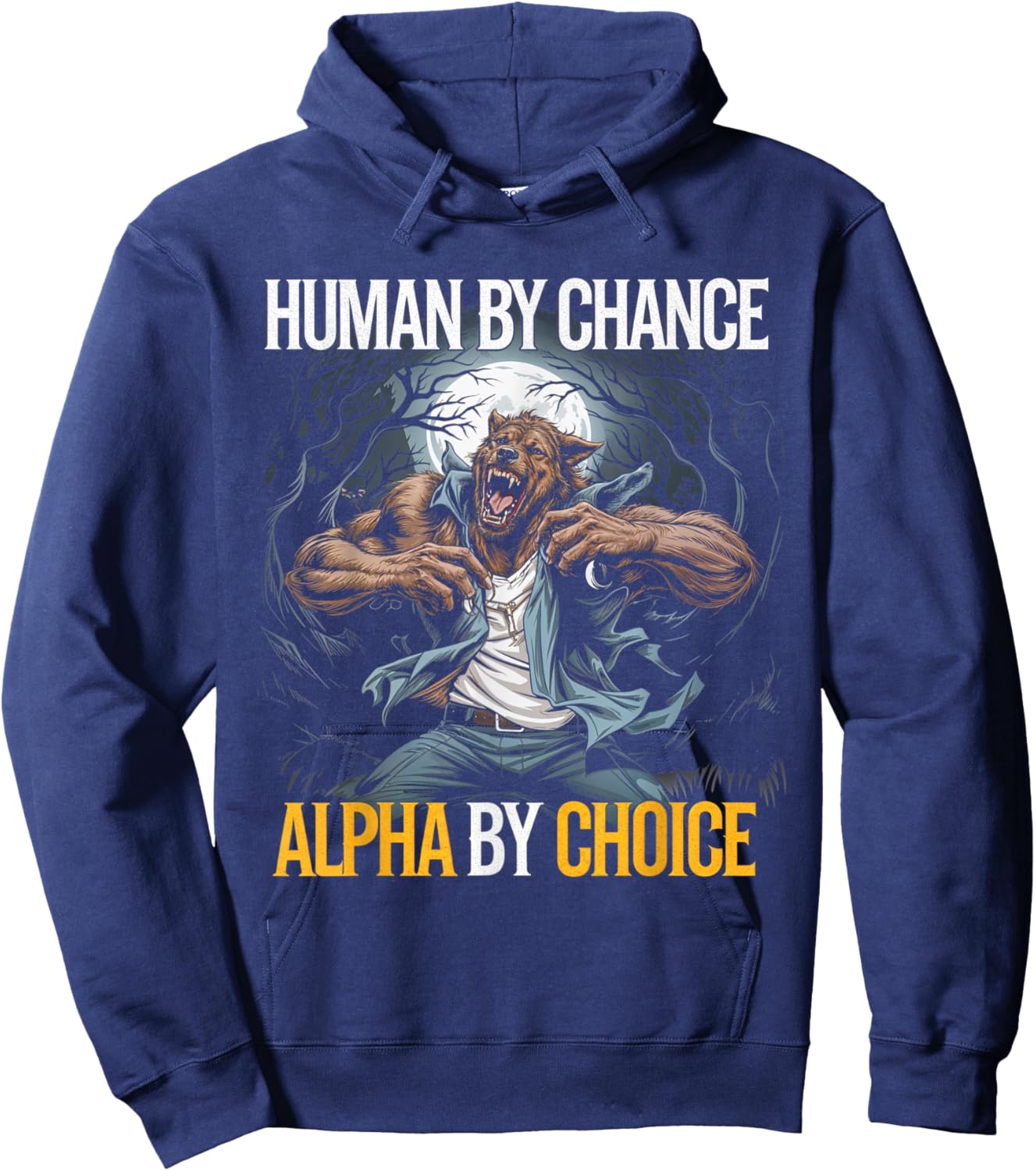 Human By Chance Alpha Wolf Pack Alpha Hoodie - Hoodie | Navy