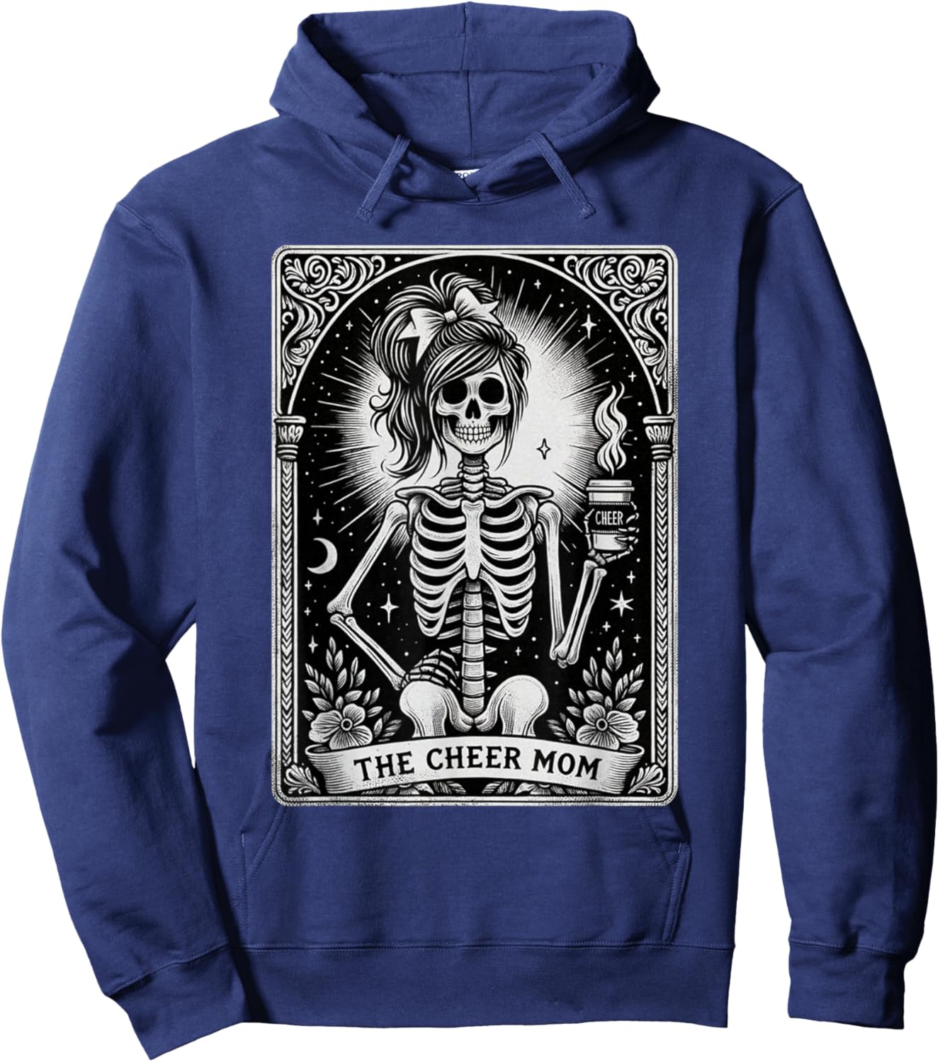 Funny Cheer Mom Halloween, Tarot Card Cheerleading Mom Hoodie - Hoodie | Navy