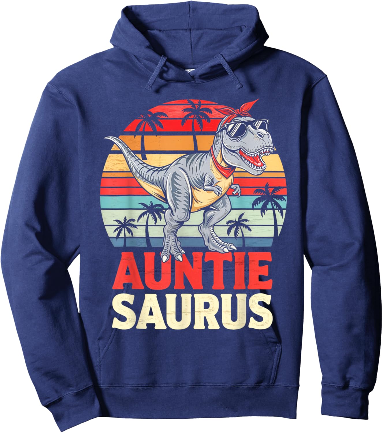 Auntie Saurus T Rex Dino Aunt Family Aunty Fun Hoodie - Hoodie | Navy