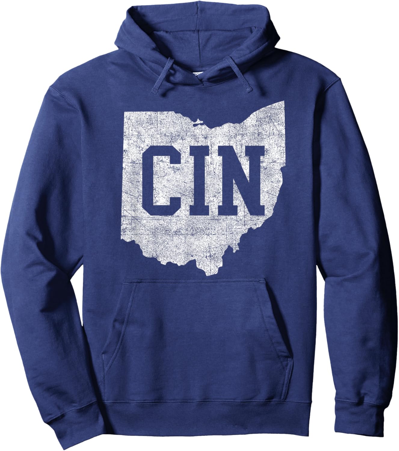Retro CIN Cincinnati Ohio Travel Souvenir Vintage Style Hoodie - Hoodie | Navy