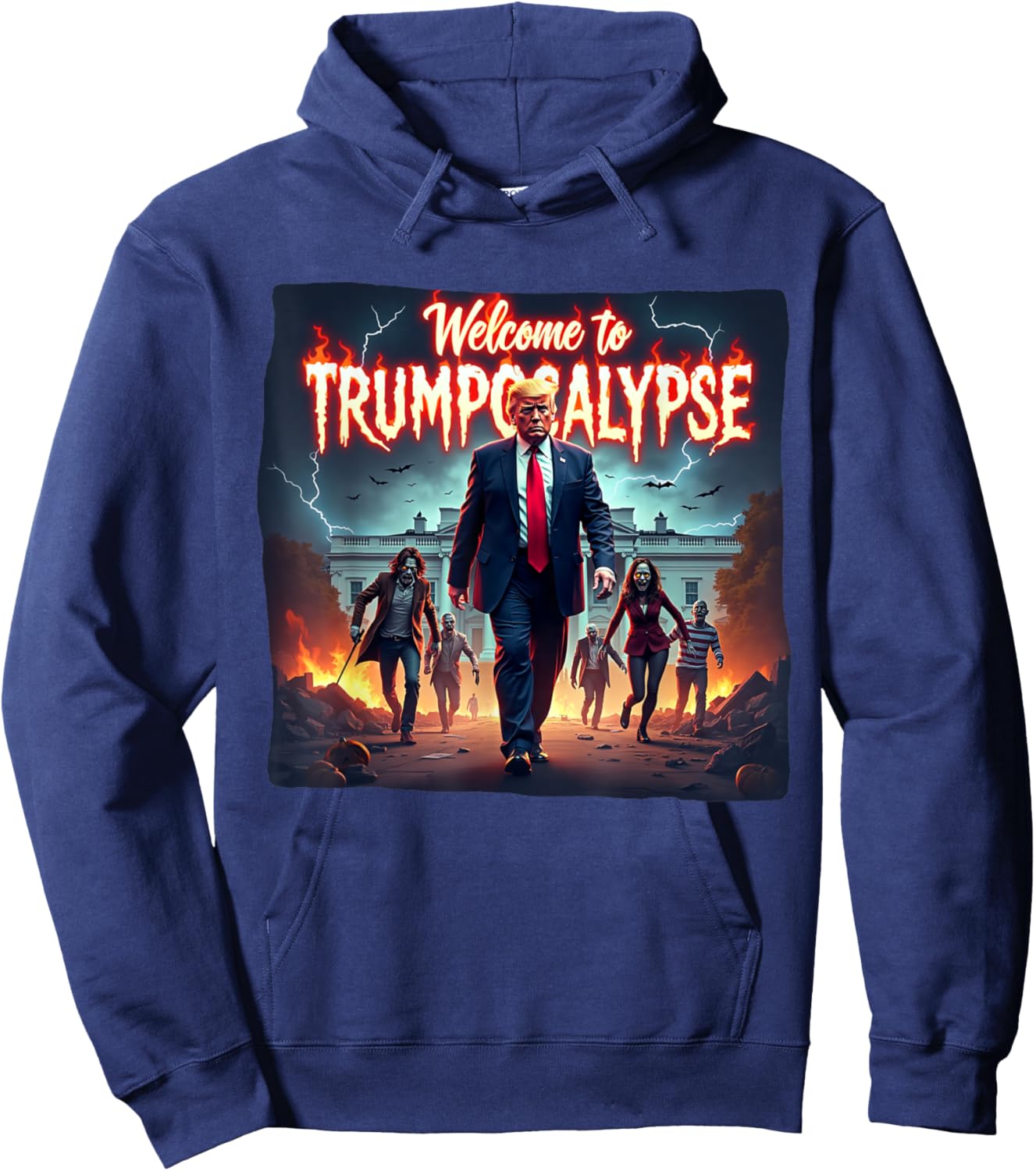 Welcome to Trump-ocalypse funny Donald Trump Halloween Hoodie - Hoodie | Navy