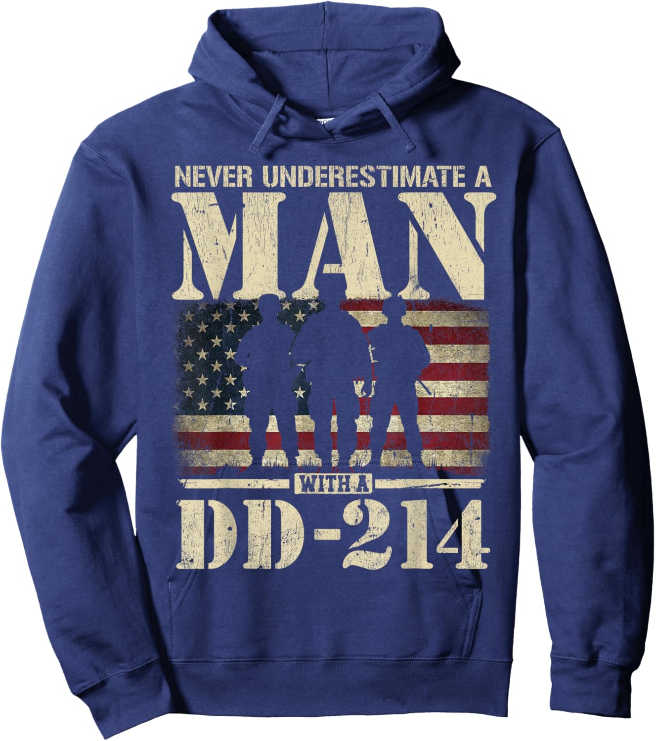 DD 214 Alumni Never Underestimate An Old Man With A DD-214 Hoodie - Hoodie | Navy