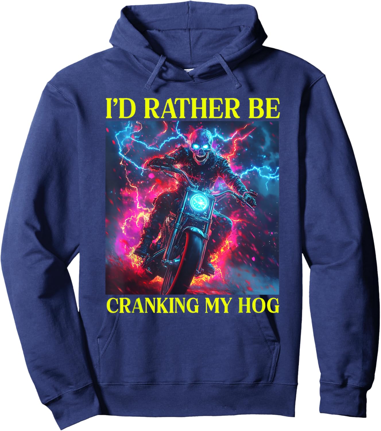 I'd Rather Be Cranking My Hog Funny Vacation Swap Hoodie - Hoodie | Navy