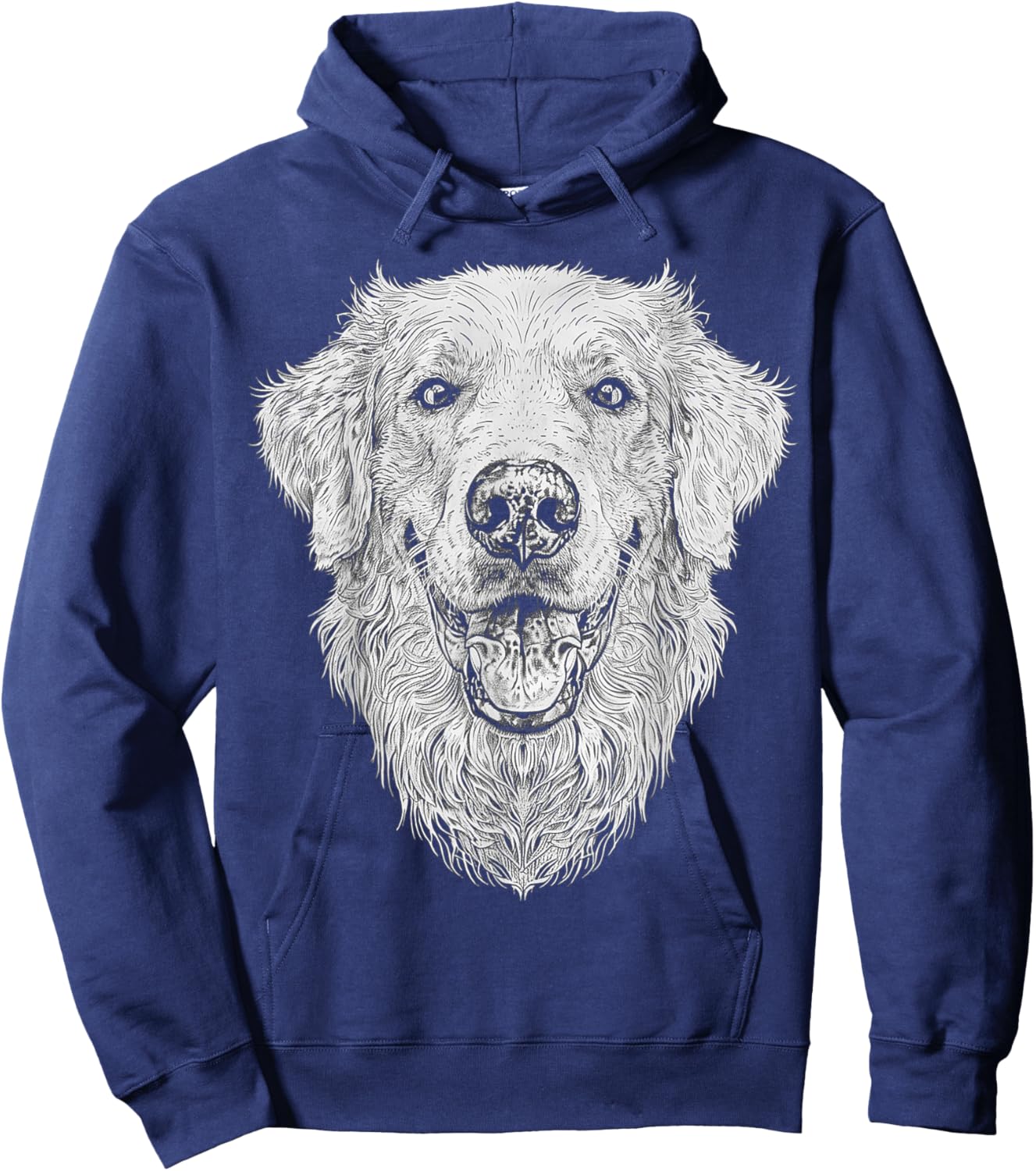 Golden Retriever Dog Motif Pet Illustration Golden Retriever Hoodie - Hoodie | Navy