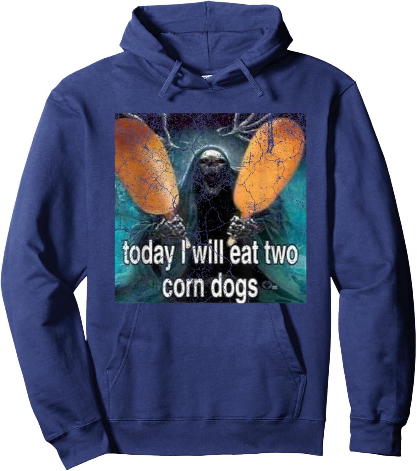 Funny Meme Today I Will Eat Two Corn Dogs Hoodie - Hoodie | Navy