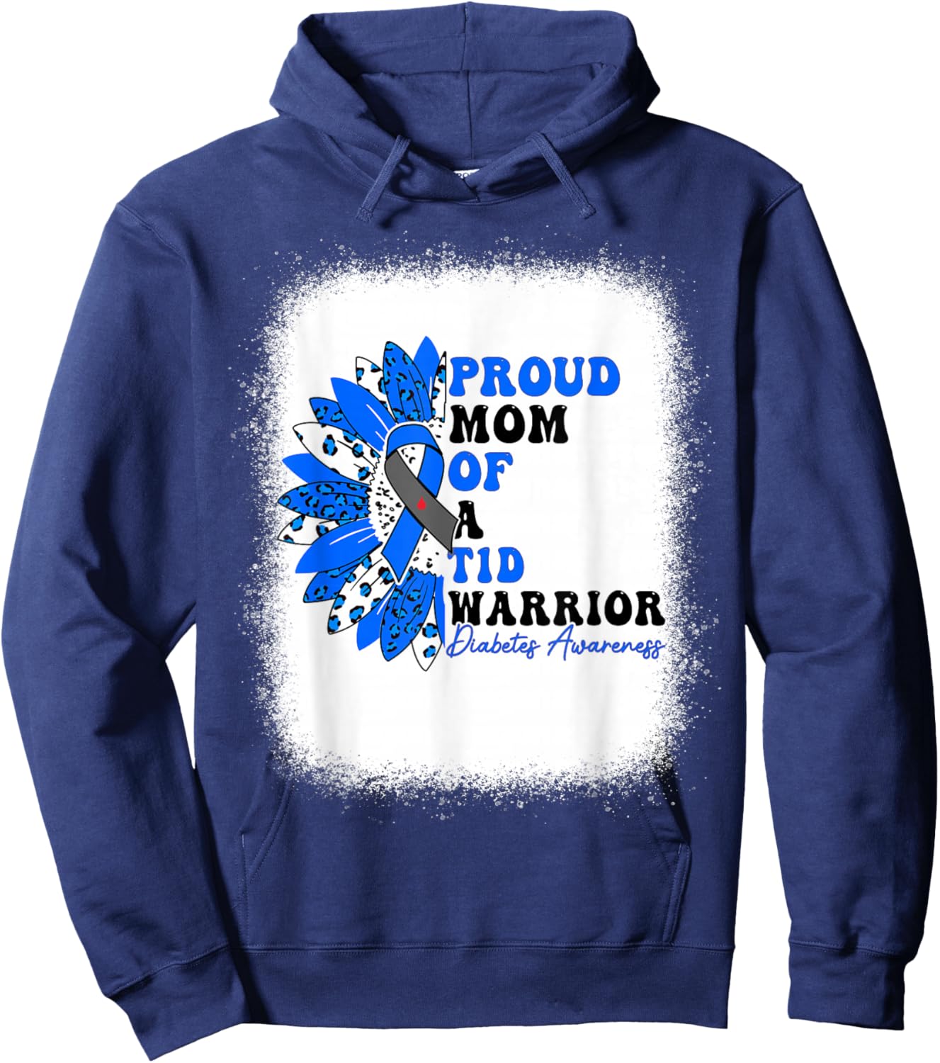 Proud Mom Of A T1D Warrior Type 1 Diabetes Awareness Hoodie - Hoodie | Navy