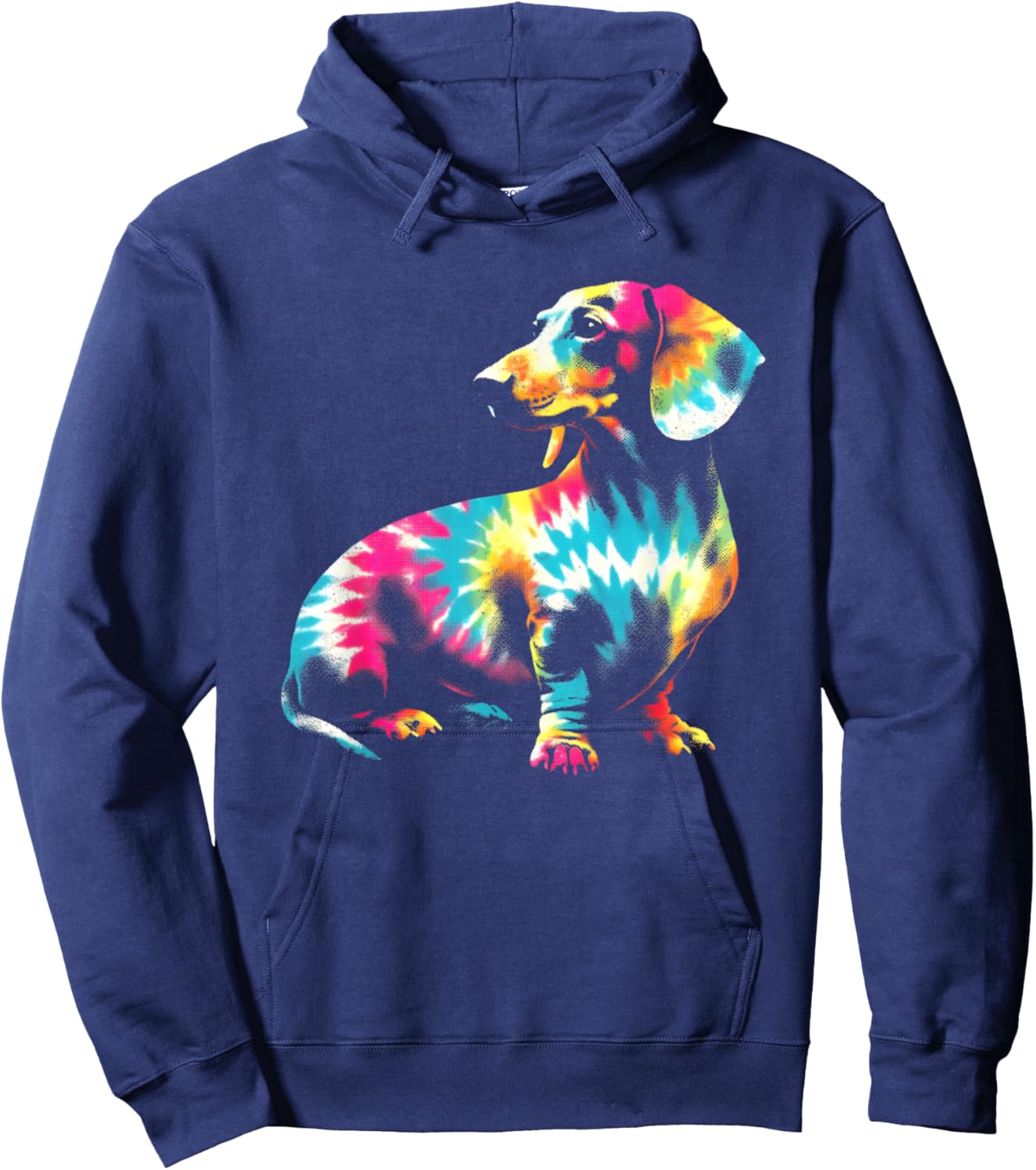 Dachshund Tie Dye - Vintage Dachshund Dog Breed Lover Hoodie - Hoodie | Navy