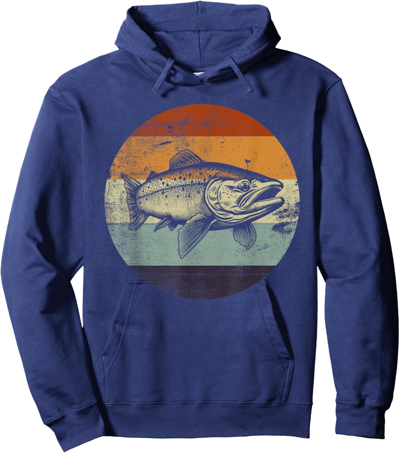 Steelhead Fish Retro Style Hoodie - Hoodie | Navy