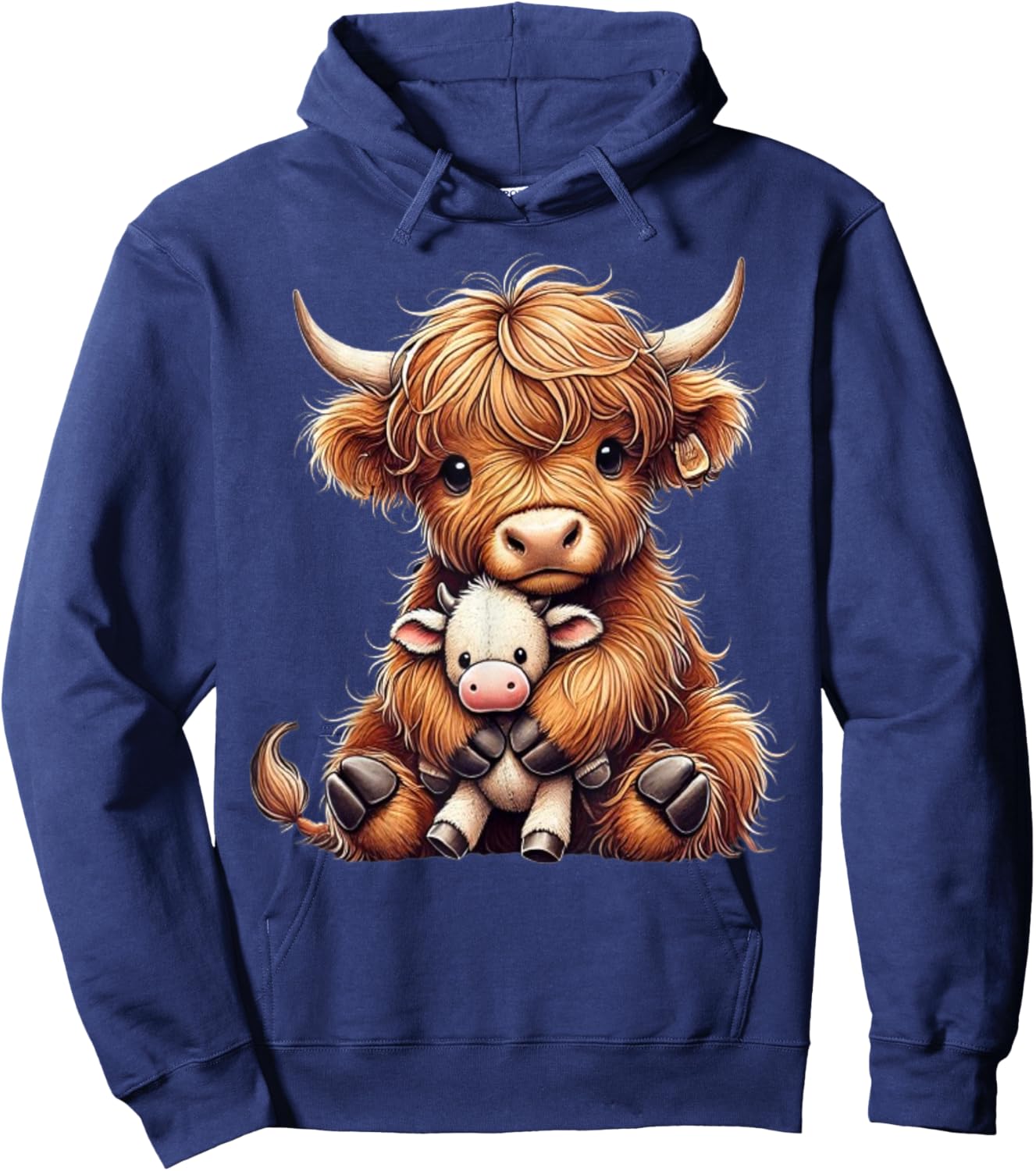 Highland cow design for farmers and highland cow Hoodie - Hoodie | Navy