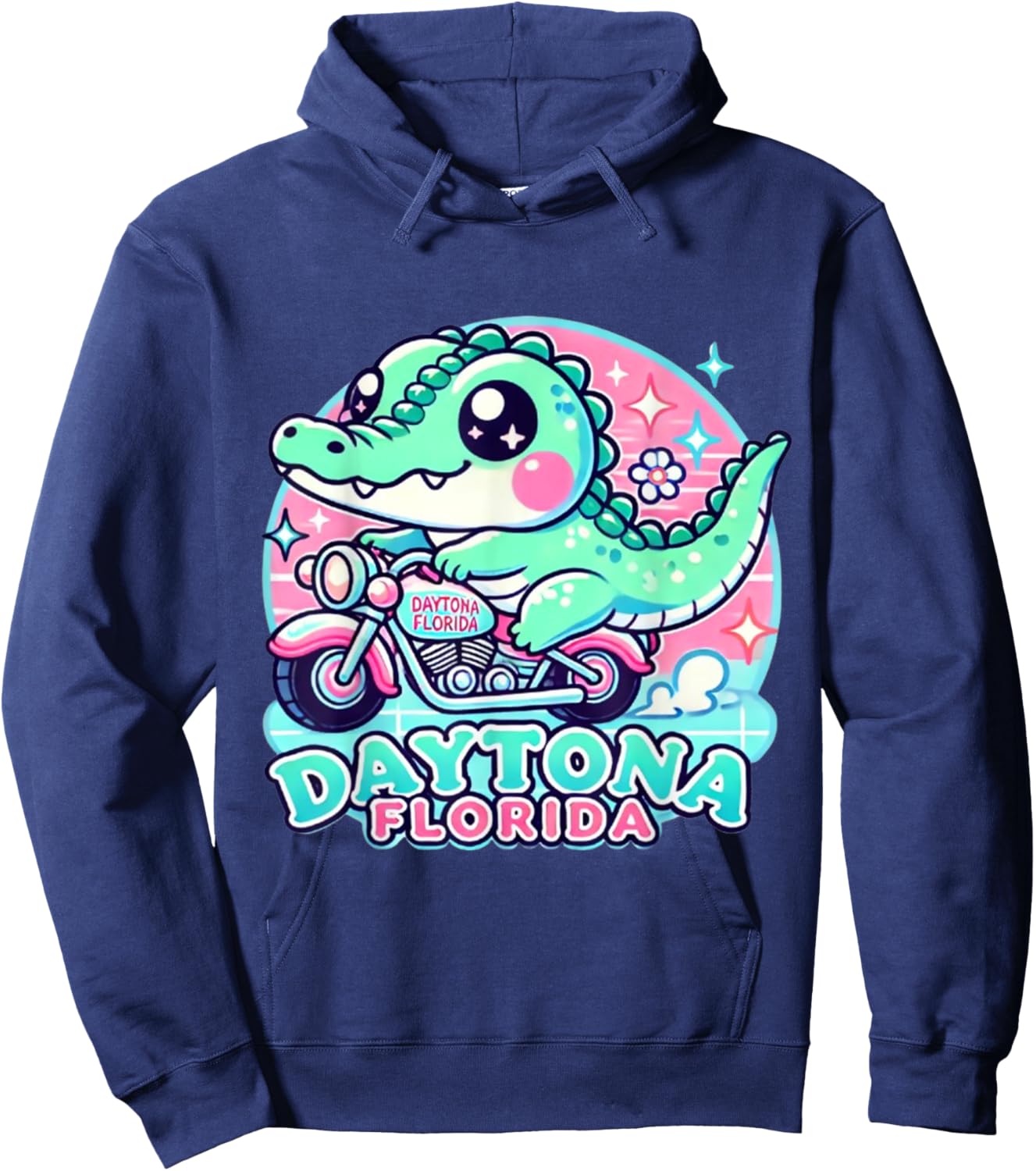 Daytona Youth Florida Alligator Motorcycle kids Girls Cute Hoodie - Hoodie | Navy