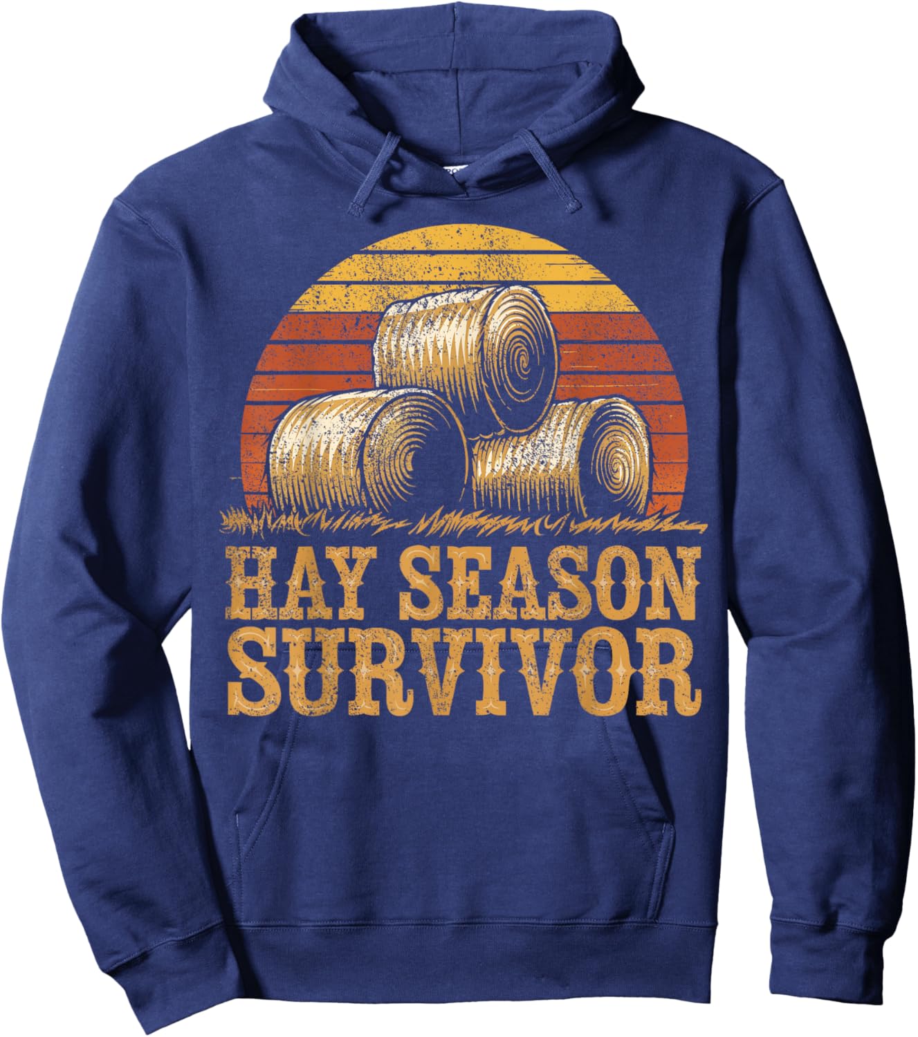 Farming Hay Season Hay Farmer Hoodie - Hoodie | Navy