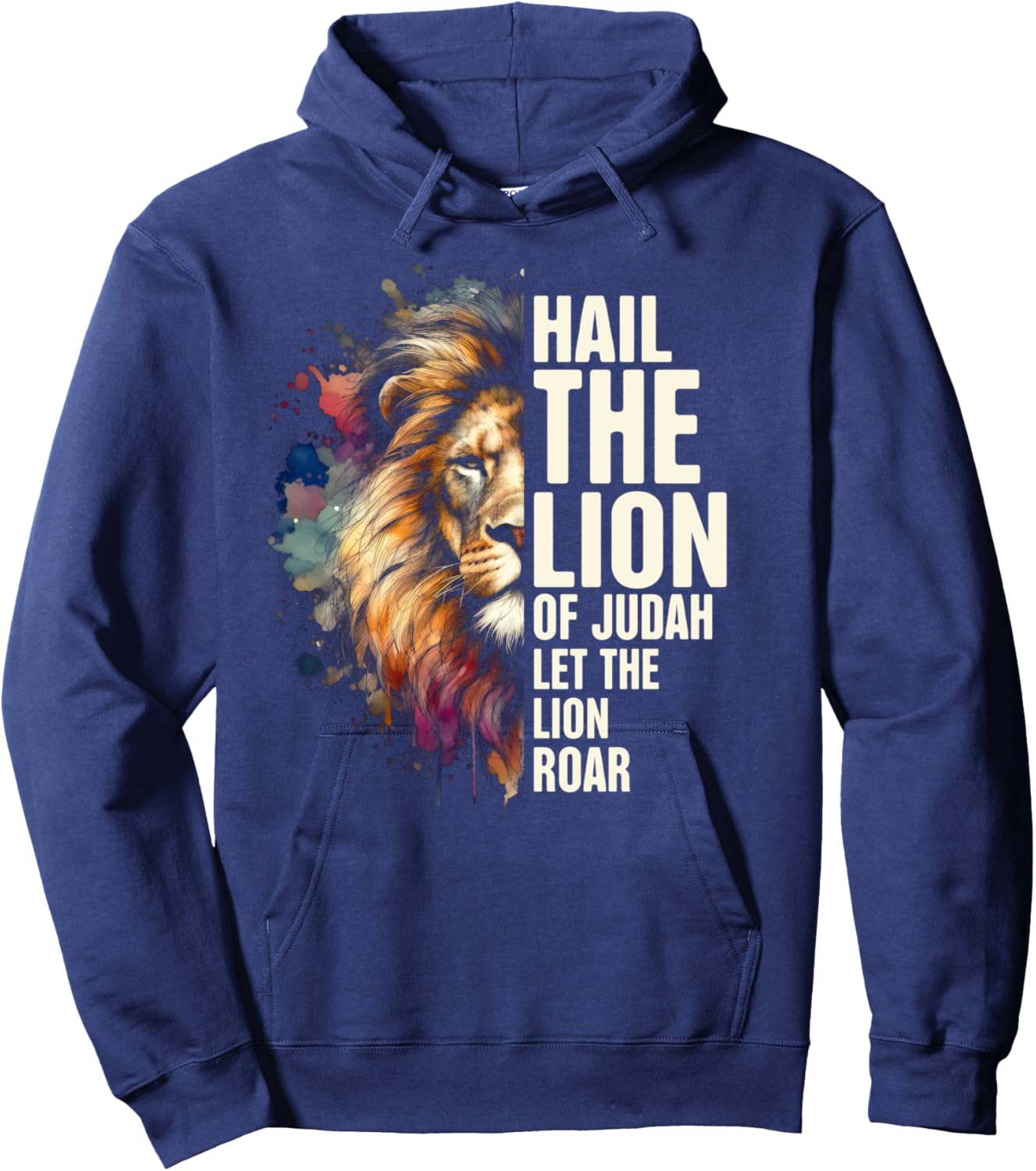 Jewish Yahweh Hail The Lion Of Judah Let The Lion Roar Hoodie - Hoodie | Navy