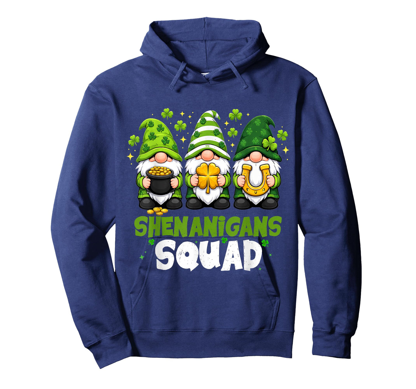 St Patricks Day Gnomes Shenanigans Squad Saint Pattys Womens T-Shirt - Hoodie | Navy