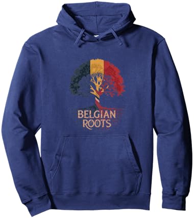 Belgian Roots - Belgium Flag Colors Family Tree Souvenir Hoodie - Hoodie | Navy