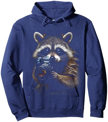 Camera Photographer Funny Animal Raccoon Photography Hoodie - Hoodie | Navy