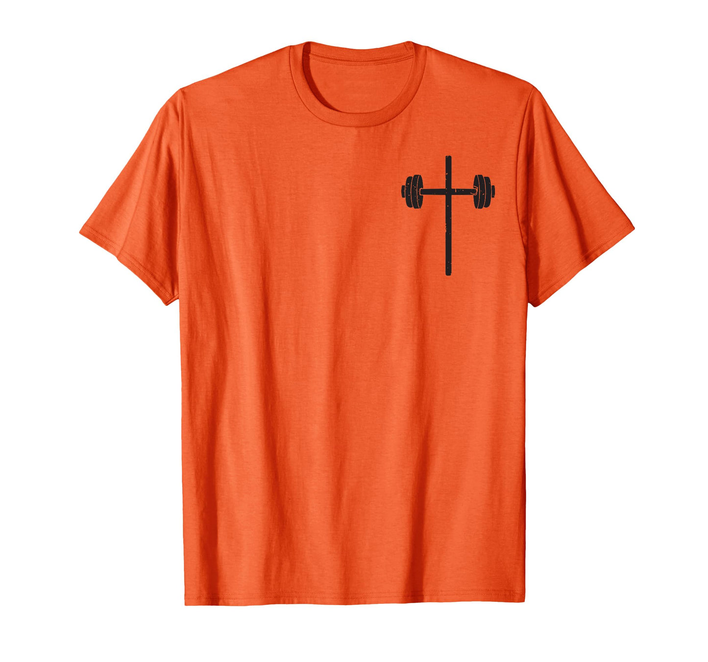 Faith-Fitness Christian Workout Barbell Cross Dumbbell Gym T-Shirt